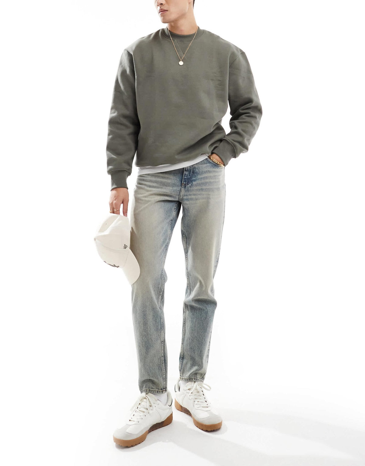ASOS DESIGN tapered fit jeans in light wash blue - ASOS Sample Sale