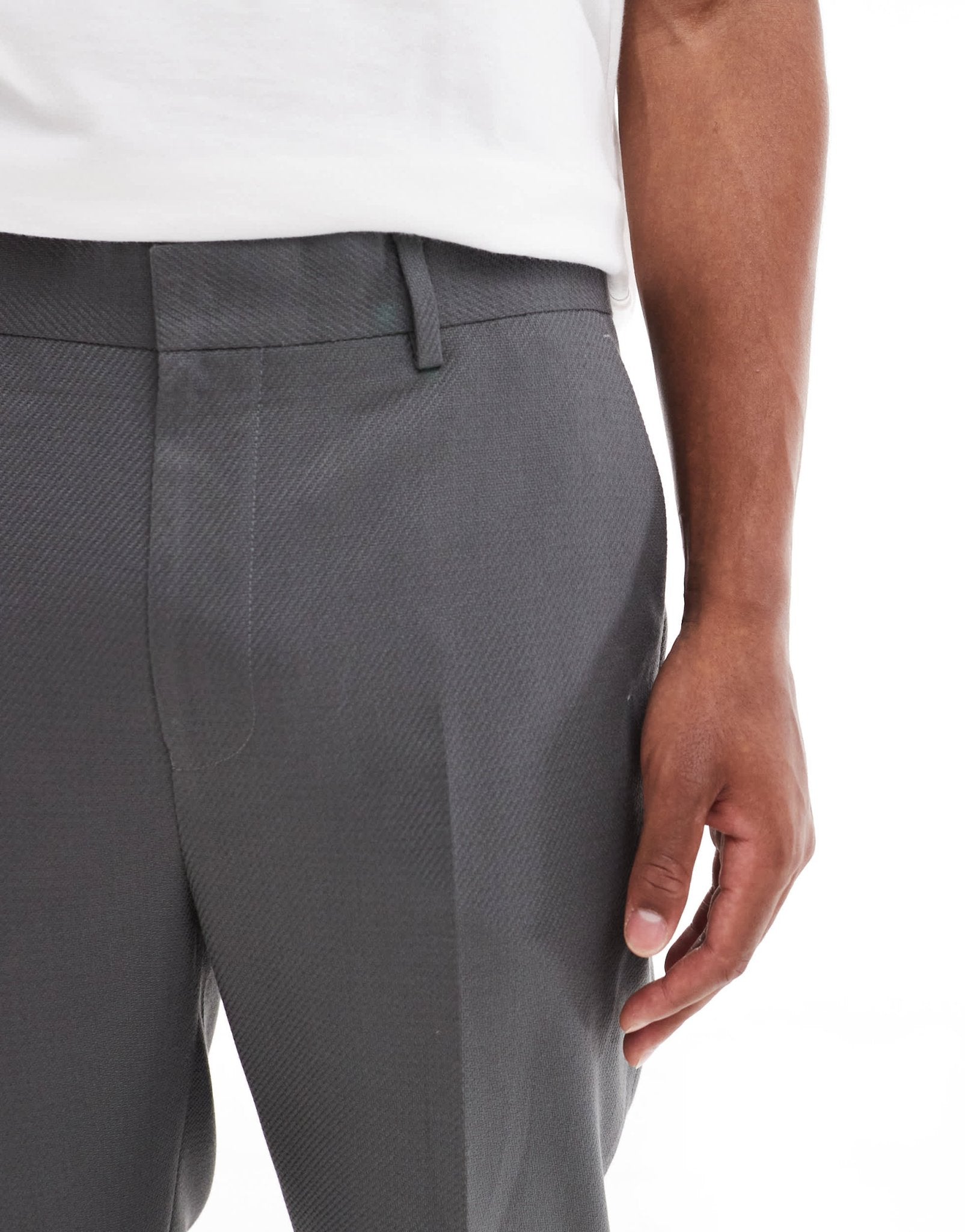 ASOS DESIGN tapered fit smart co - ord trousers in grey twill - ASOS Sample Sale