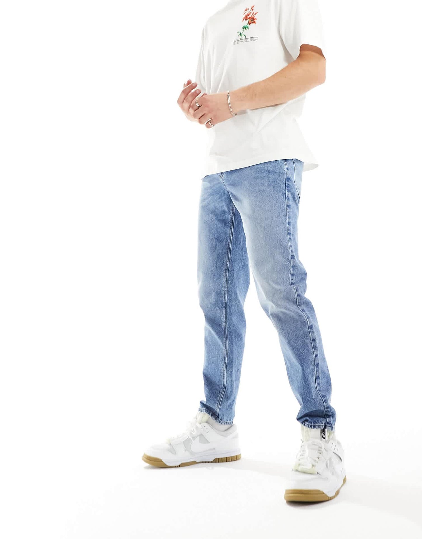 ASOS DESIGN tapered jeans in light wash blue - ASOS Sample Sale