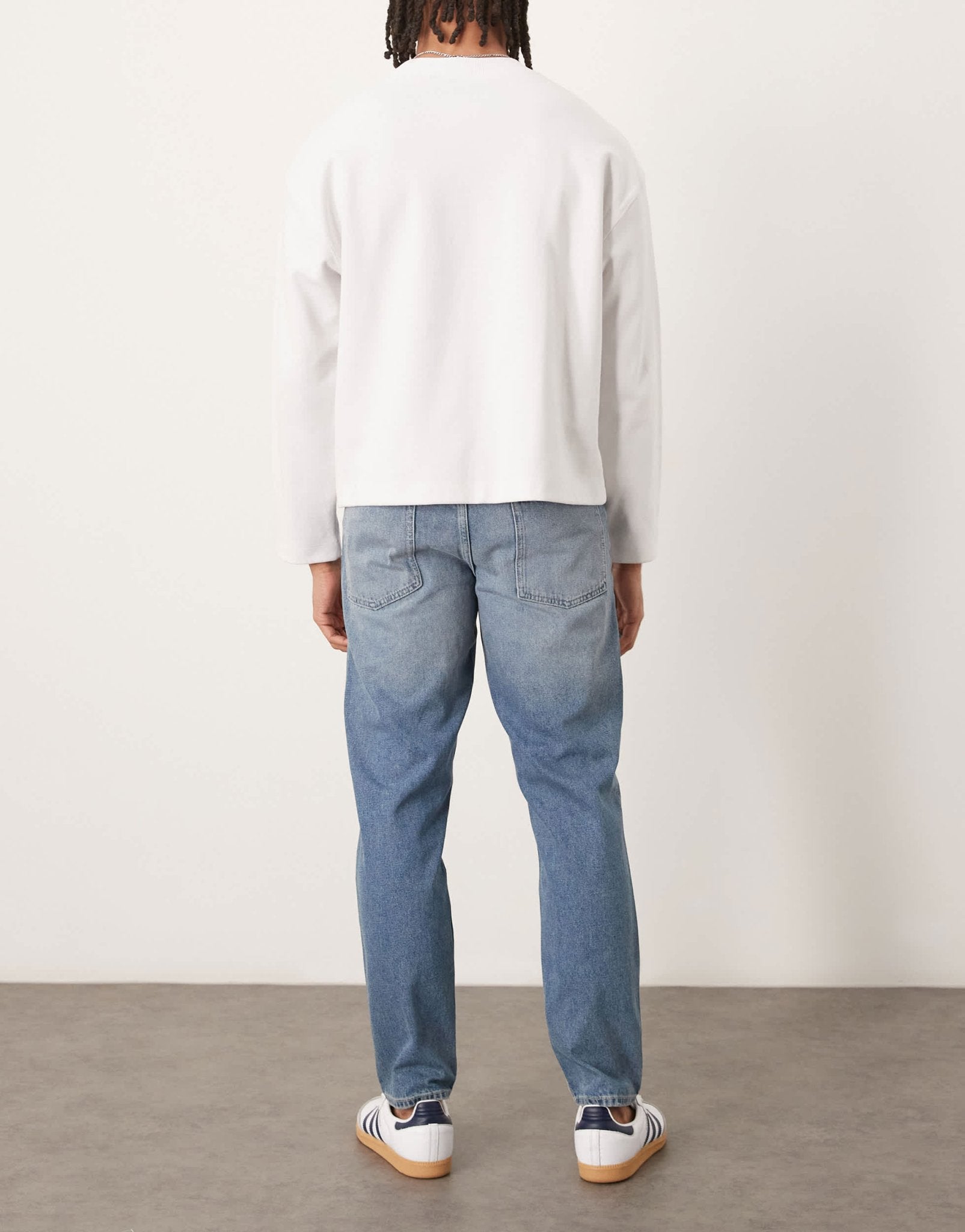 ASOS DESIGN tapered jeans in light wash blue - ASOS Sample Sale