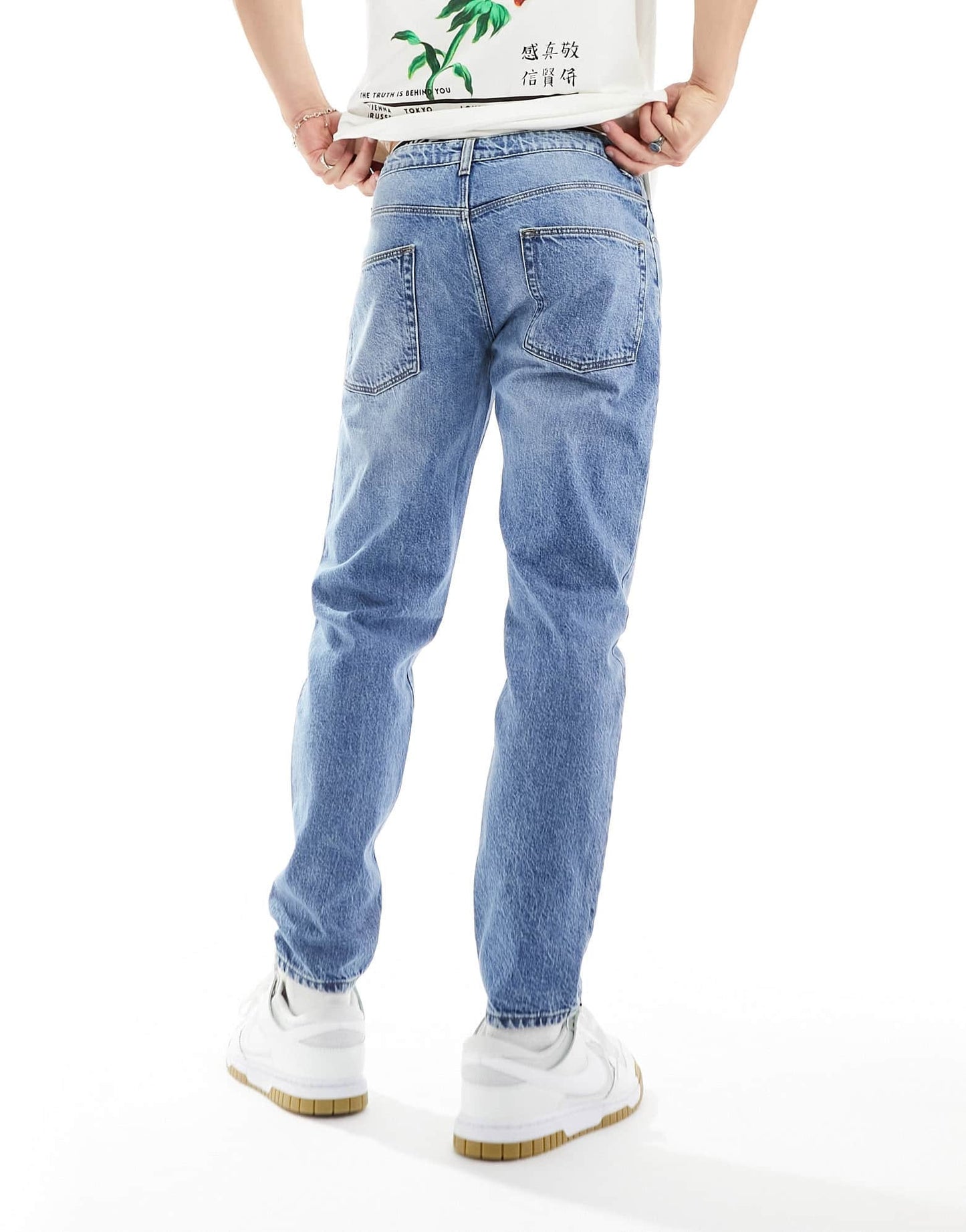 ASOS DESIGN tapered jeans in light wash blue - ASOS Sample Sale