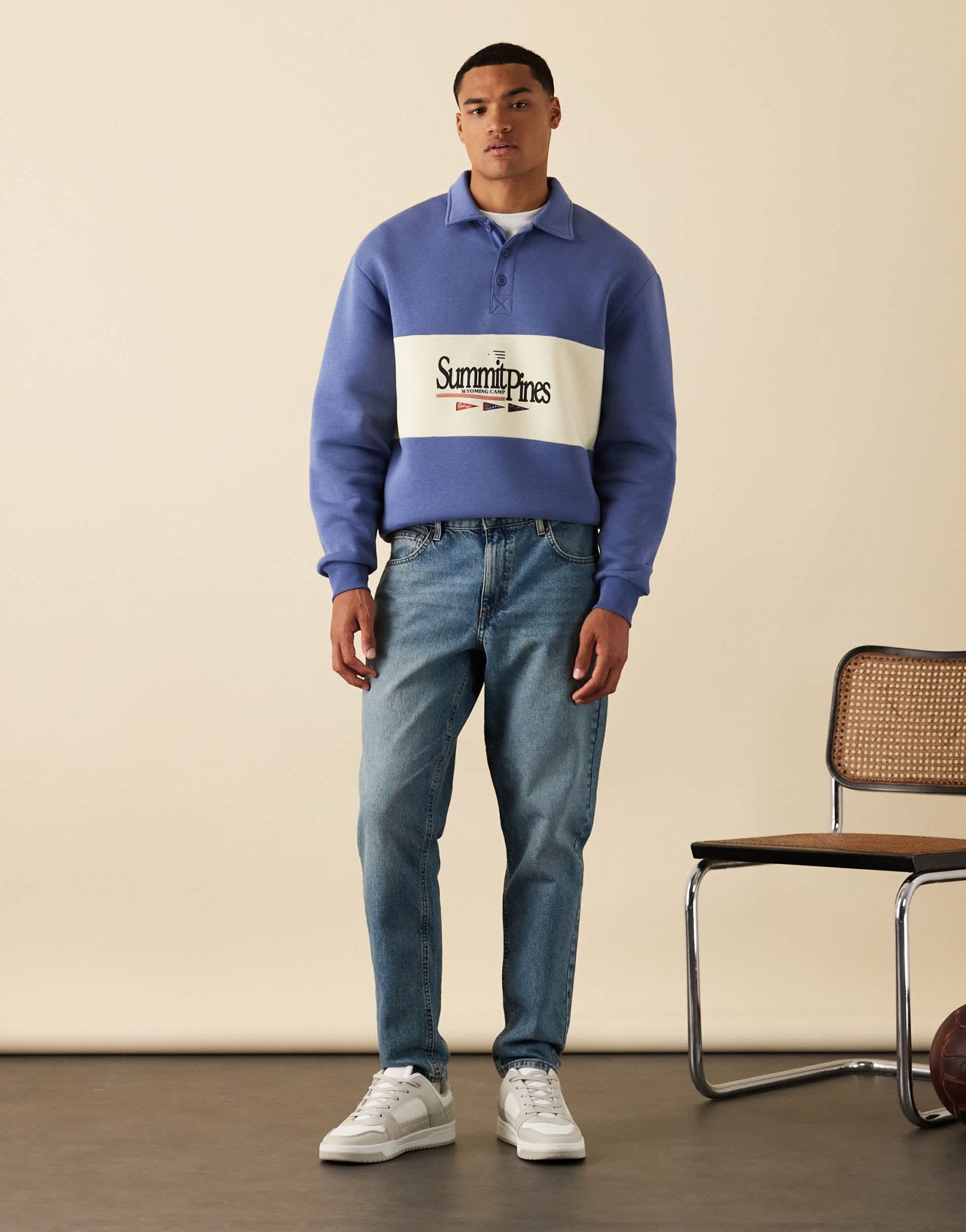 ASOS DESIGN tapered jeans in mid wash blue - ASOS Sample Sale