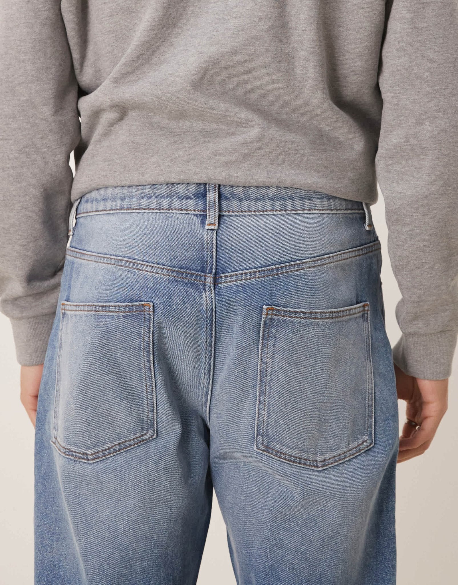 ASOS DESIGN tapered jeans in mid wash blue - ASOS Sample Sale