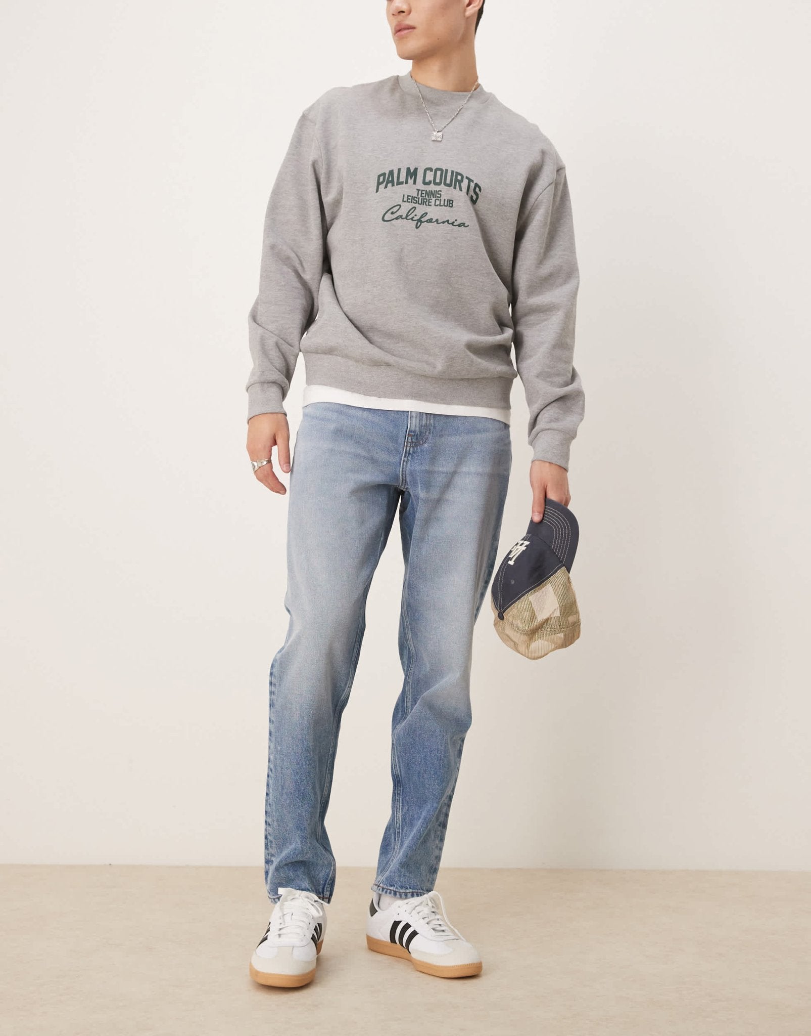 ASOS DESIGN tapered jeans in mid wash blue - ASOS Sample Sale
