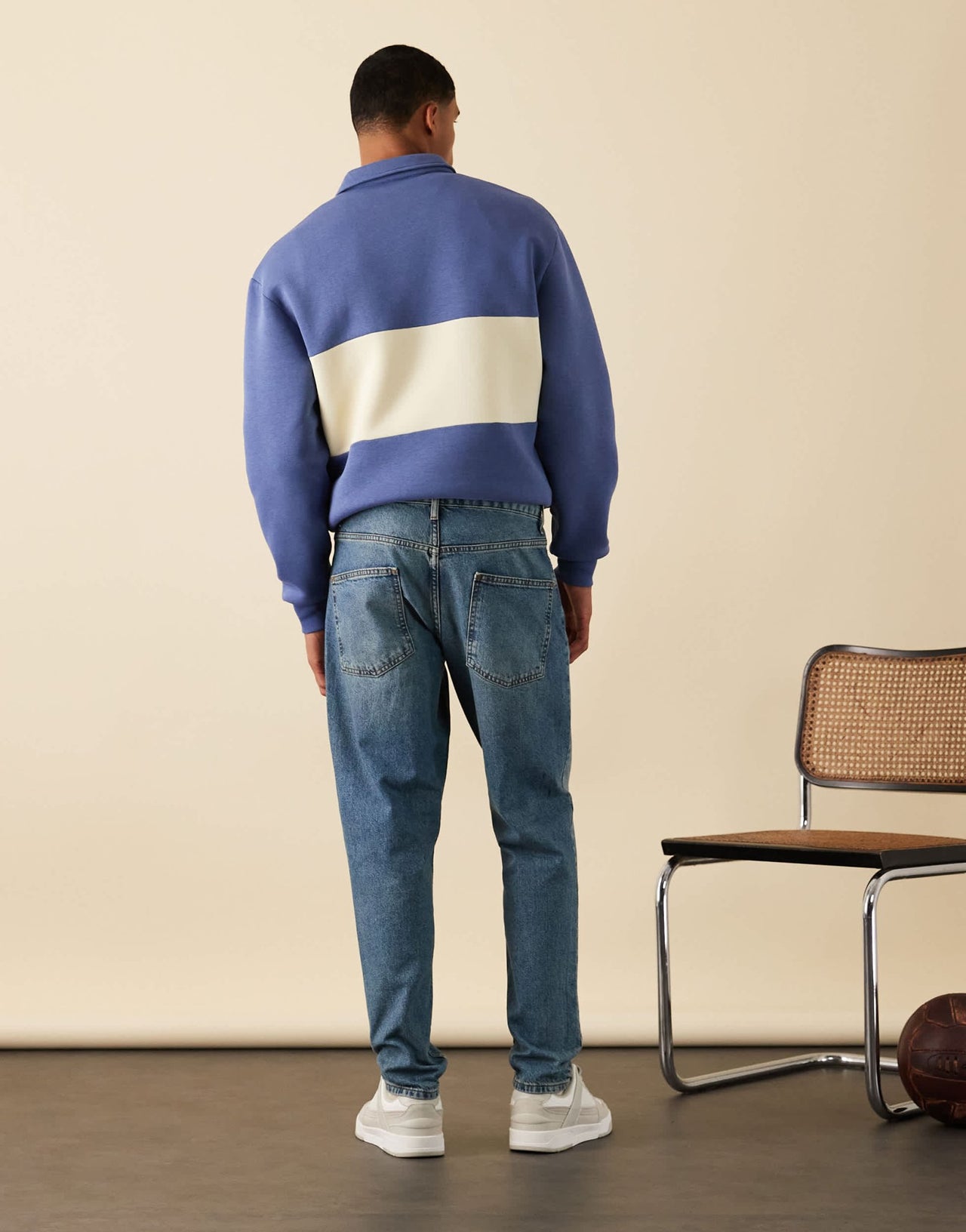 ASOS DESIGN tapered jeans in mid wash blue - ASOS Sample Sale