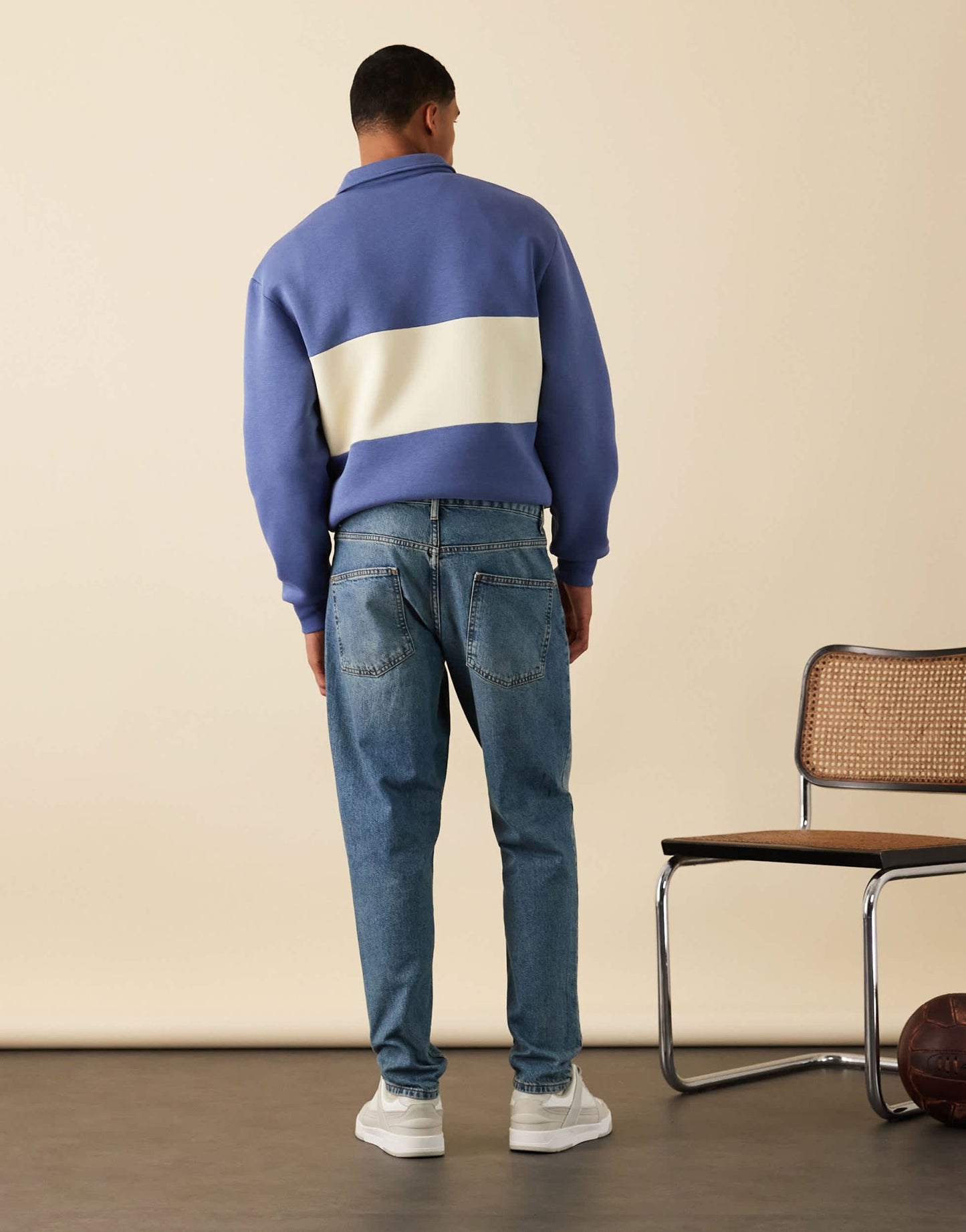 ASOS DESIGN tapered jeans in mid wash blue - ASOS Sample Sale