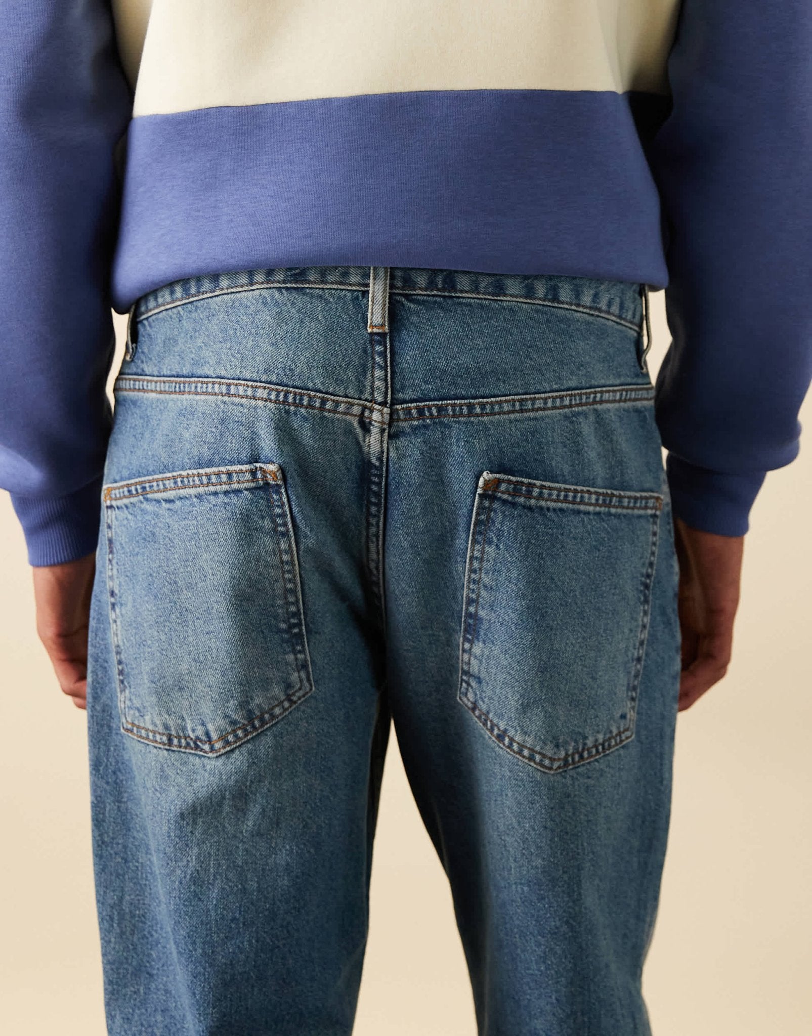 ASOS DESIGN tapered jeans in mid wash blue - ASOS Sample Sale