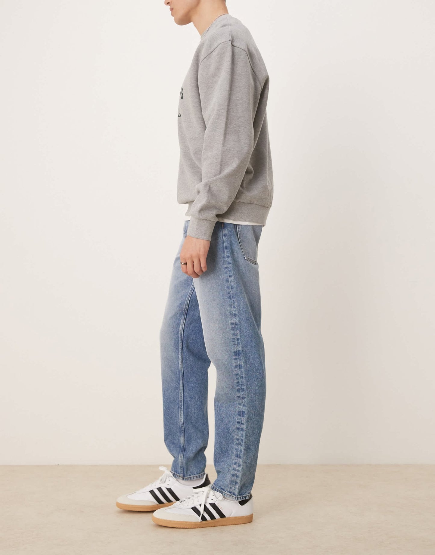 ASOS DESIGN tapered jeans in mid wash blue - ASOS Sample Sale