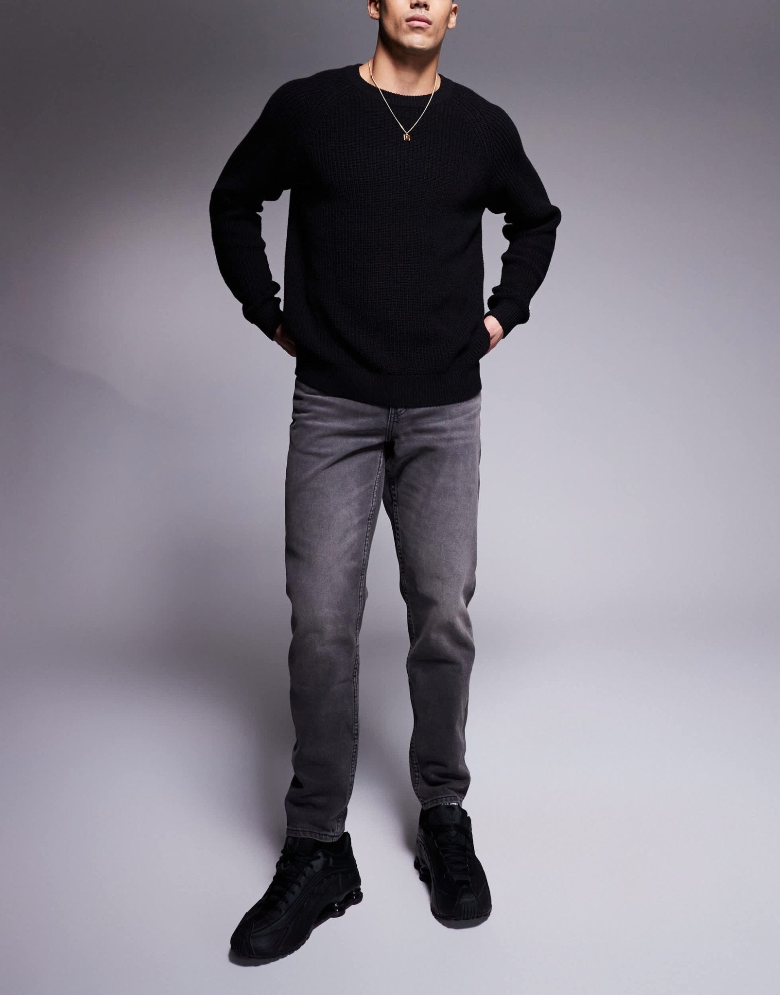 ASOS DESIGN tapered jeans with vintage tint in washed black - ASOS Sample Sale