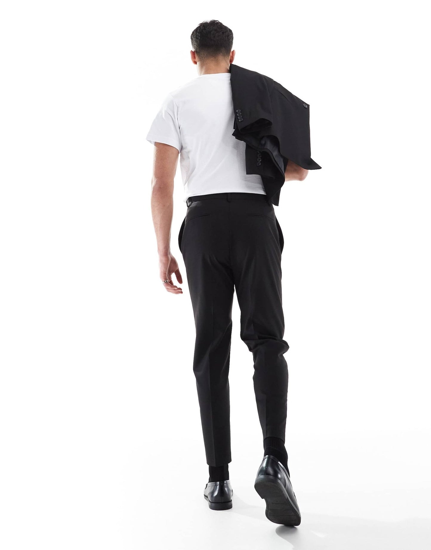 ASOS DESIGN tapered suit trousers in black - ASOS Sample Sale