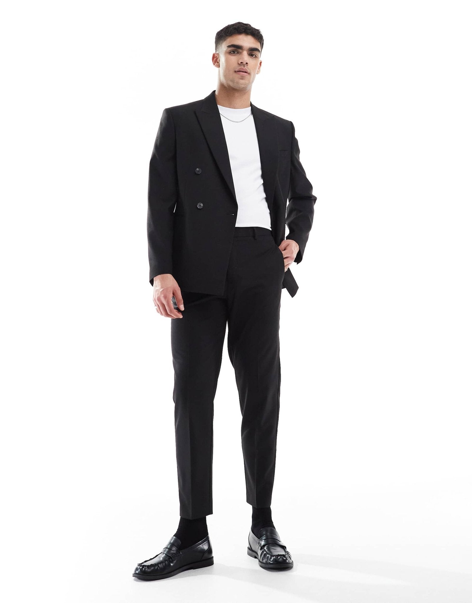 ASOS DESIGN tapered suit trousers in black - ASOS Sample Sale