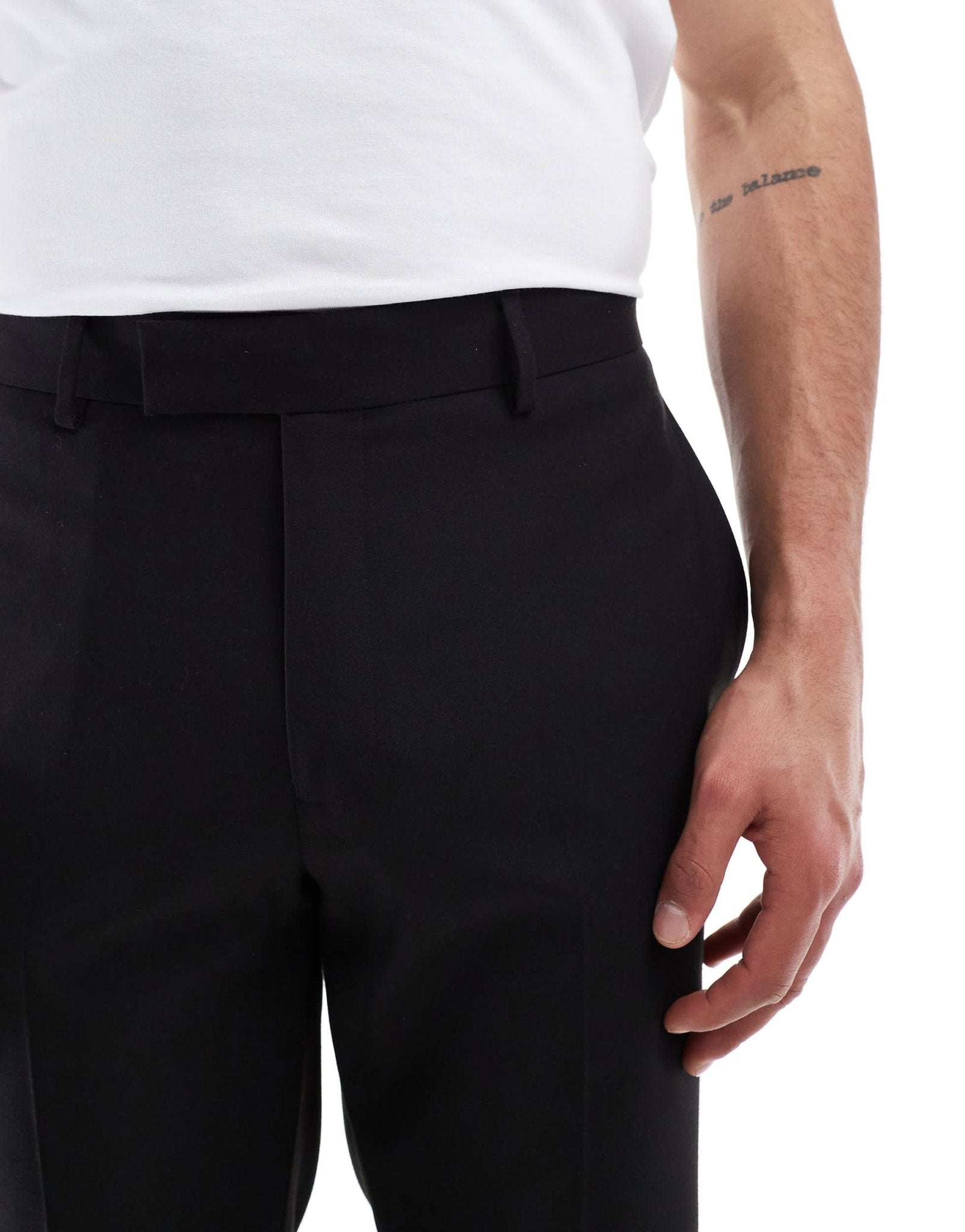 ASOS DESIGN tapered suit trousers in black - ASOS Sample Sale