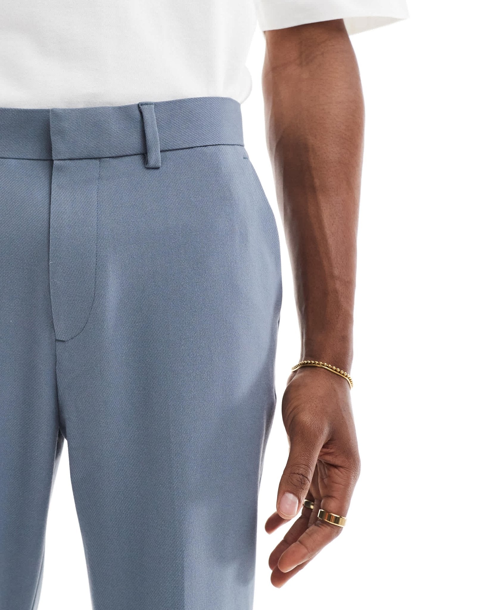 ASOS DESIGN tapered suit trousers in blue twill - ASOS Sample Sale