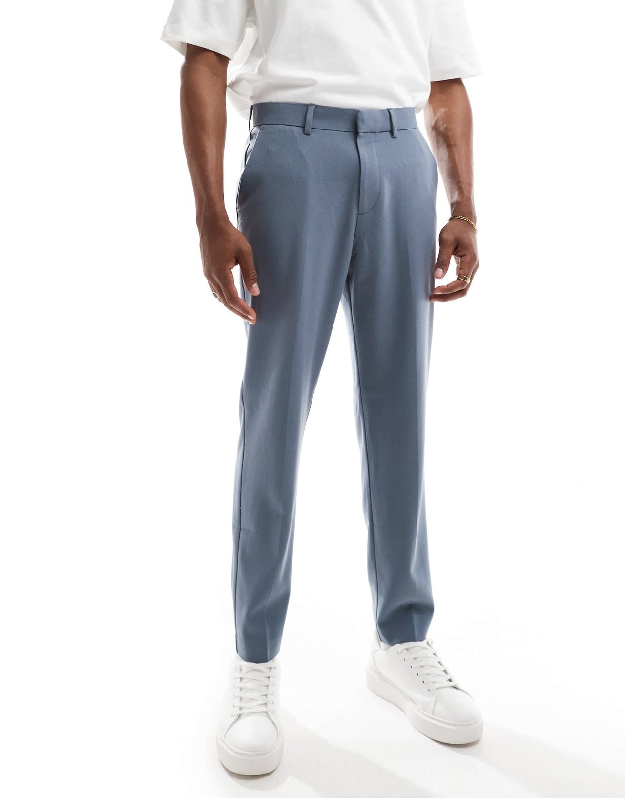 ASOS DESIGN tapered suit trousers in blue twill - ASOS Sample Sale