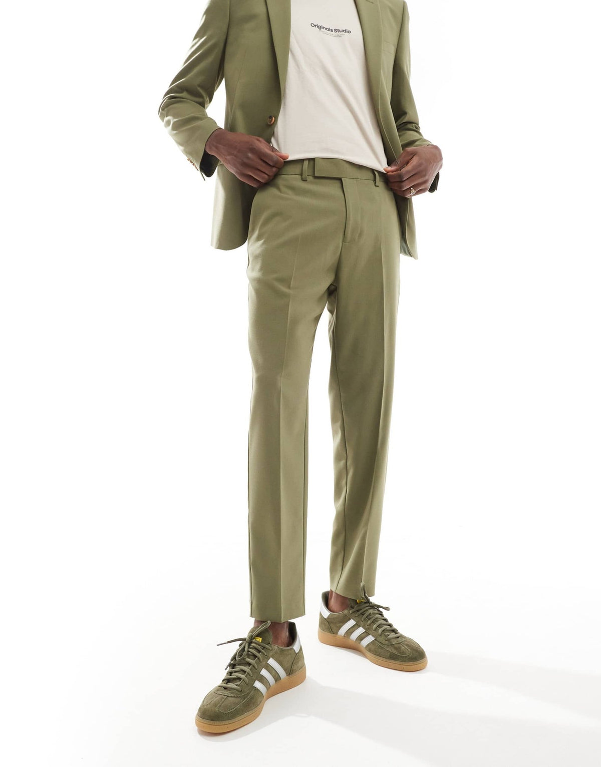 ASOS DESIGN tapered suit trousers in dark green - ASOS Sample Sale