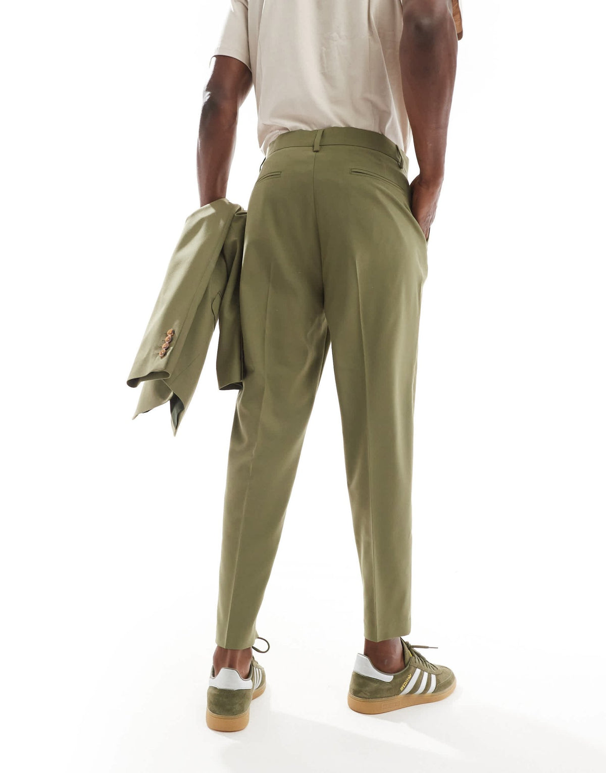 ASOS DESIGN tapered suit trousers in dark green - ASOS Sample Sale