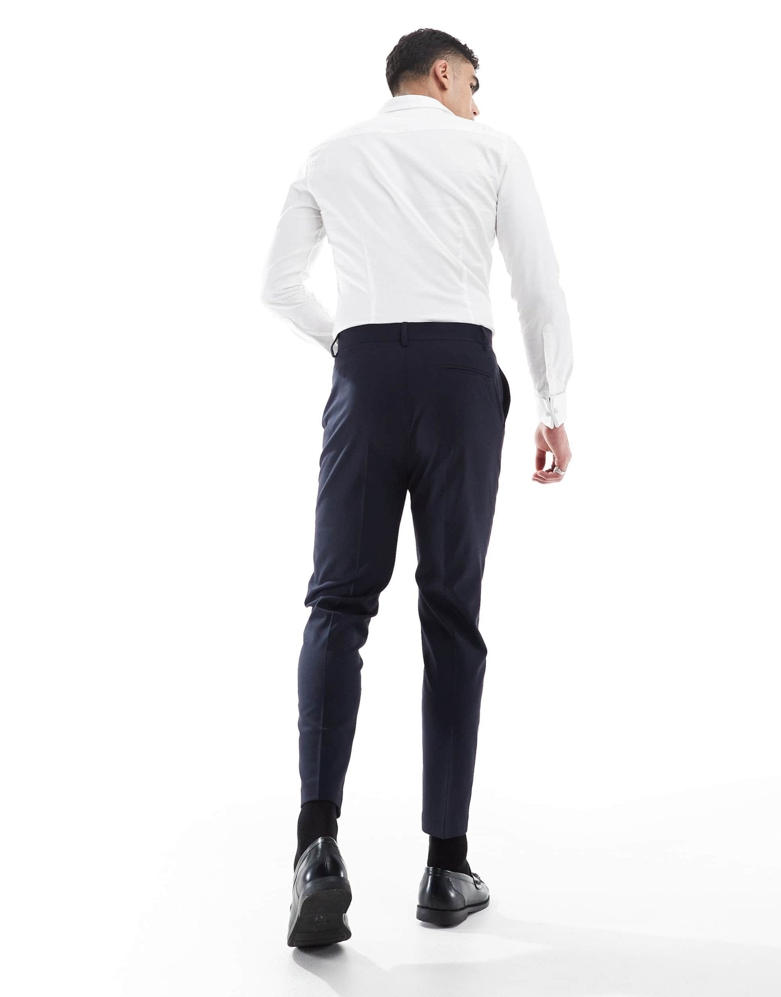 ASOS DESIGN tapered suit trousers in dark navy - ASOS Sample Sale