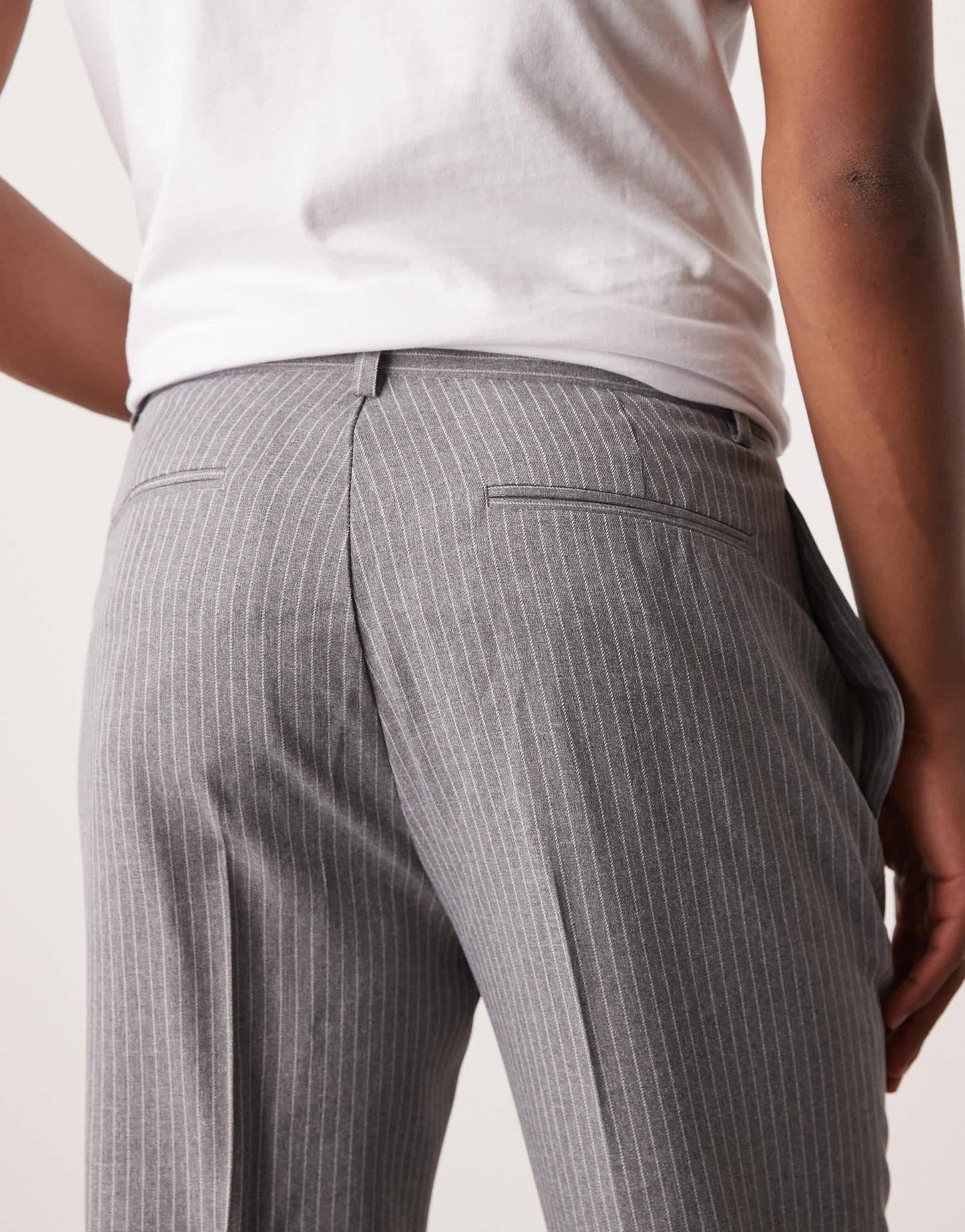 ASOS DESIGN tapered suit trousers in grey pinstripe - ASOS Sample Sale