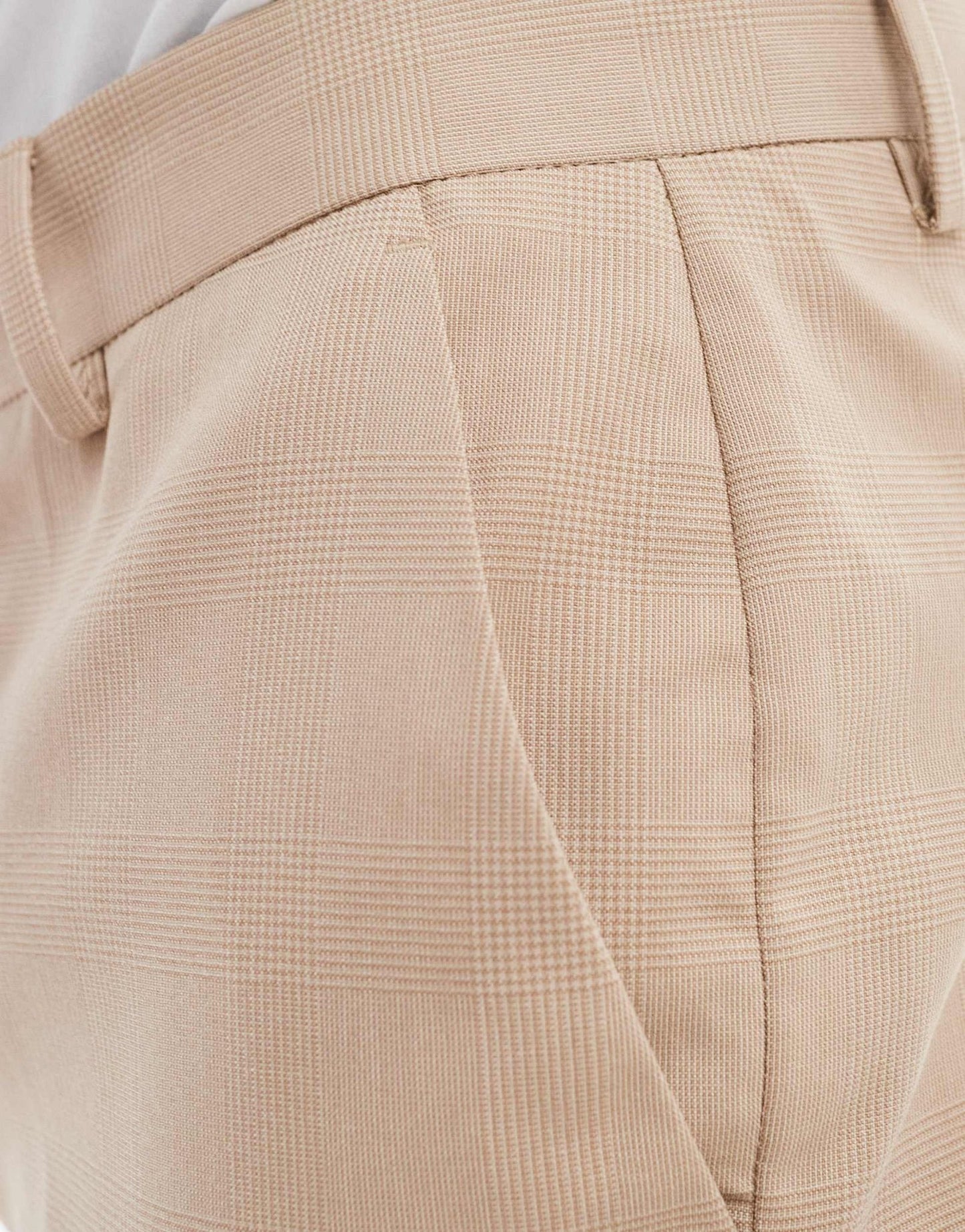ASOS DESIGN tapered suit trousers in tonal neutral prince of wales check - ASOS Sample Sale
