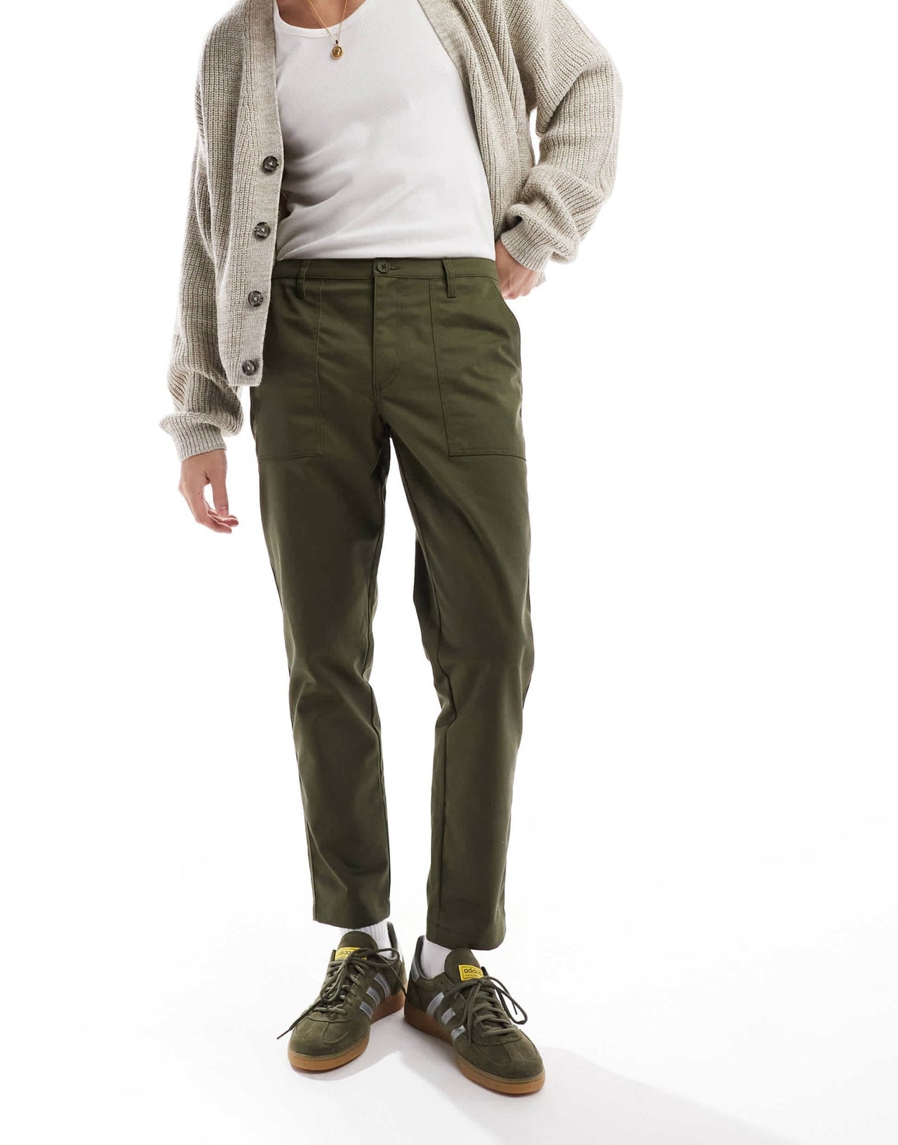ASOS DESIGN tapered trousers in green - ASOS Sample Sale