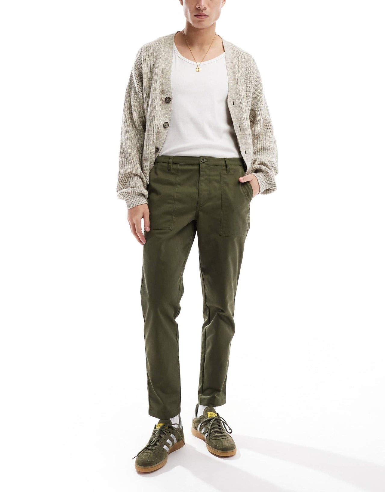 ASOS DESIGN tapered trousers in green - ASOS Sample Sale