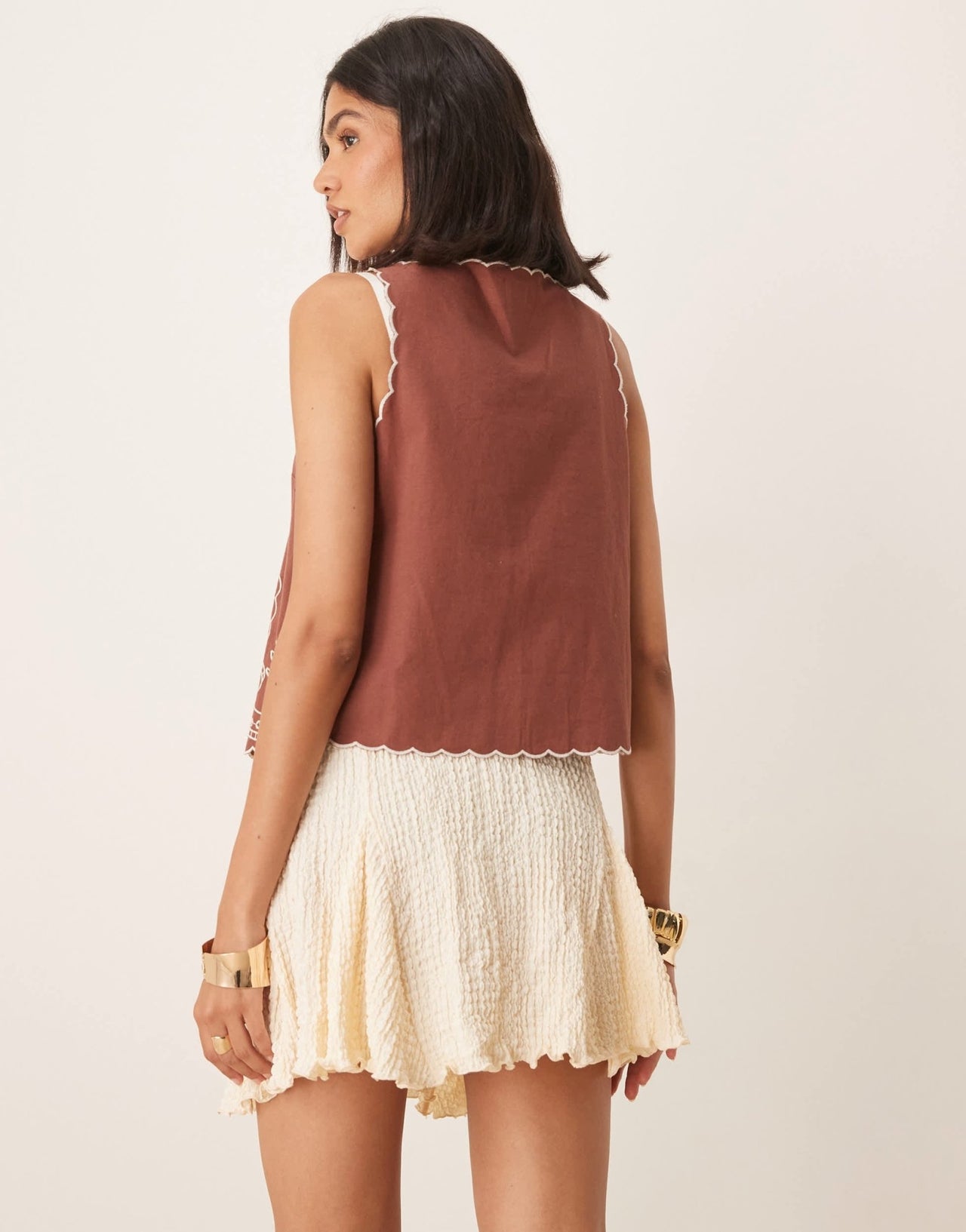 ASOS DESIGN texture godet mini skirt in ivory - ASOS Sample Sale