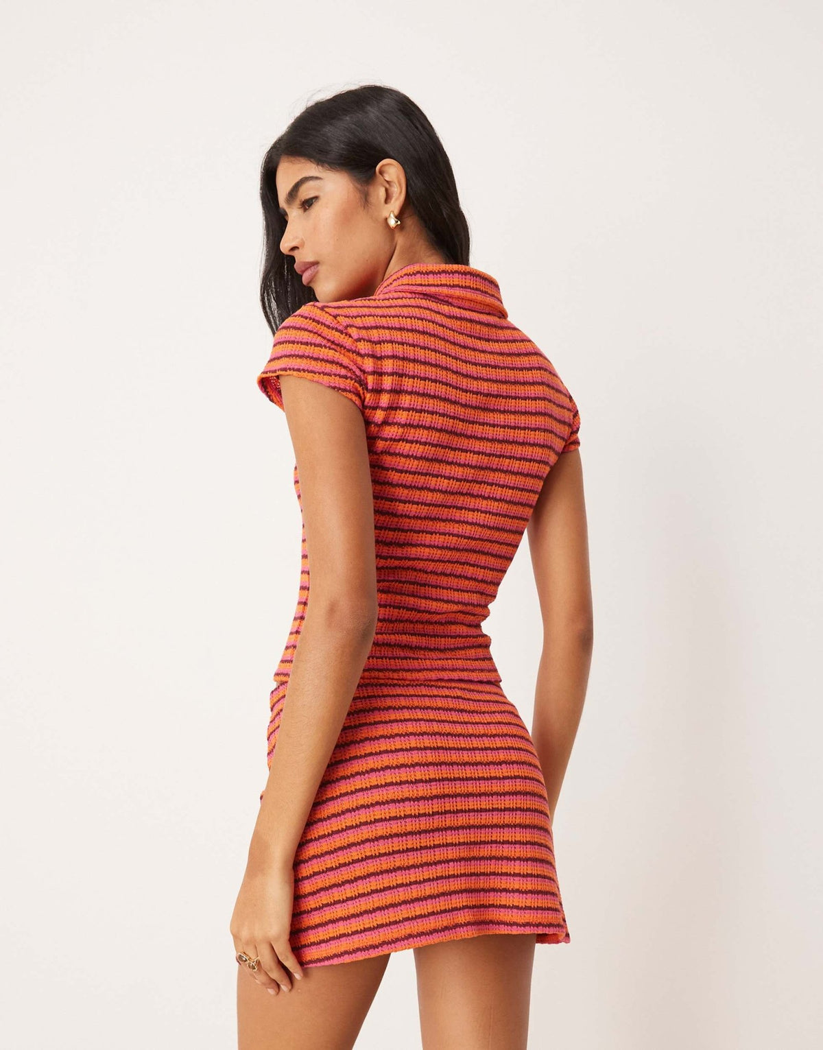 ASOS DESIGN textured knit mini skirt in mixed pink & red stripe - ASOS Sample Sale