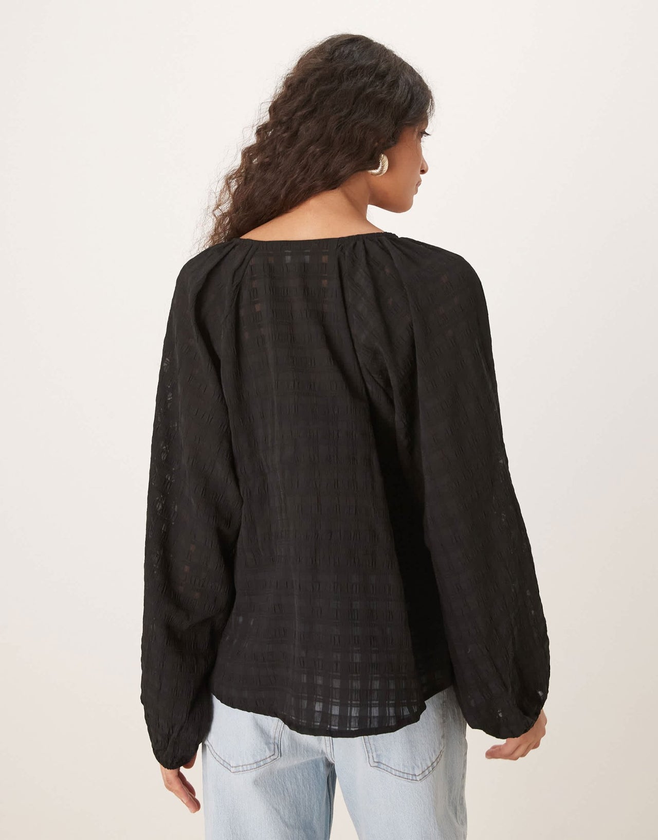 ASOS DESIGN textured plunge tie detail blouse - ASOS Sample Sale