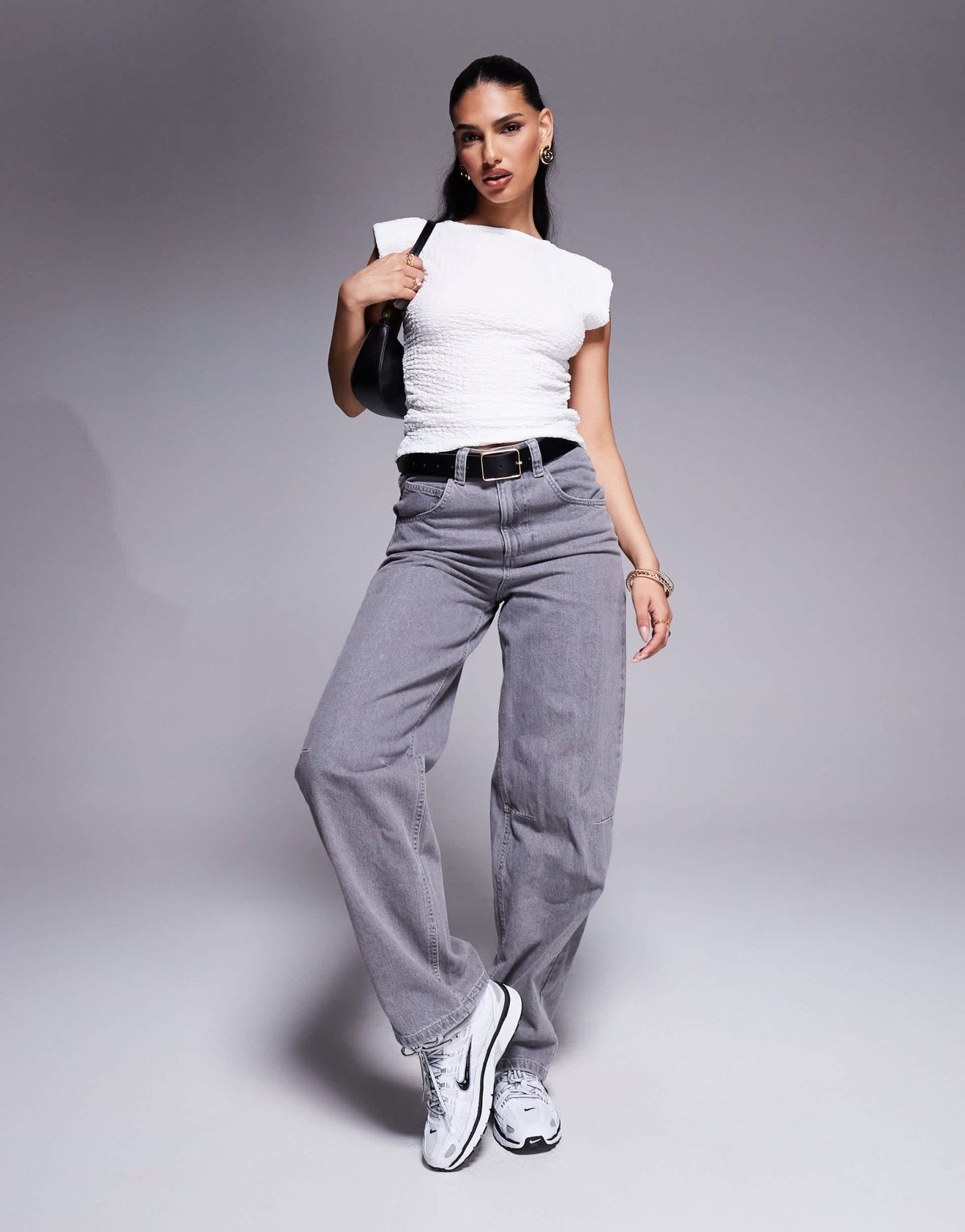 ASOS DESIGN textured ruched sides tank with shoulder pads in ivory - ASOS Sample Sale