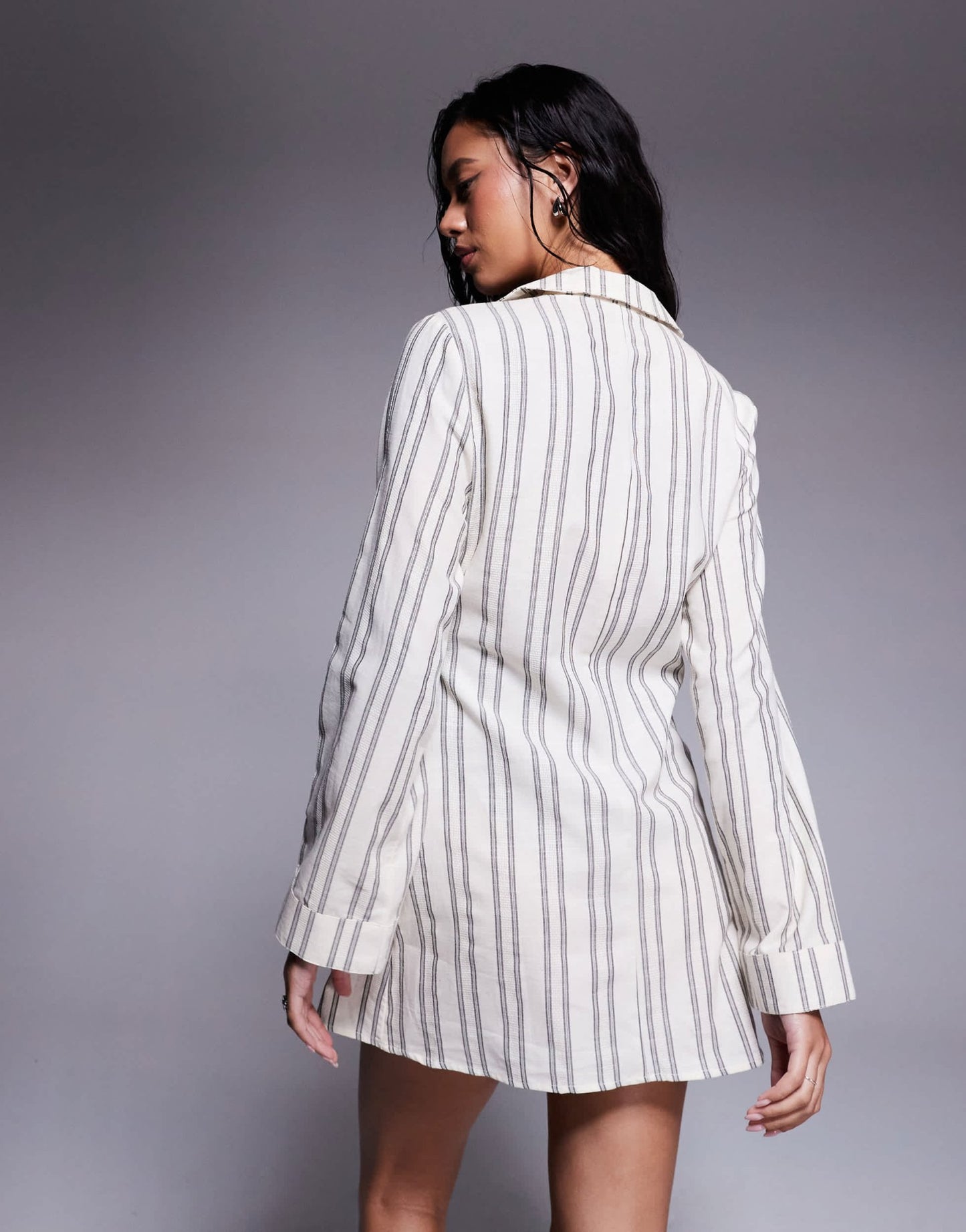 ASOS DESIGN tie front beach shirt dress in neutral stripe - ASOS Sample Sale