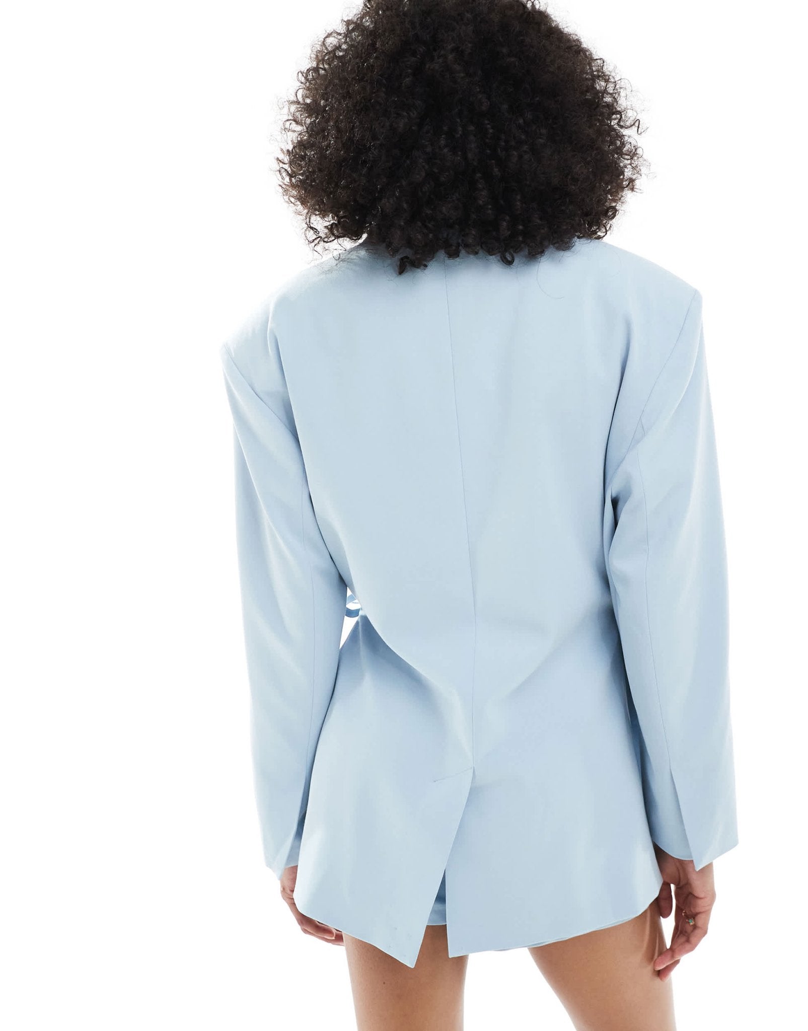 ASOS DESIGN tie side oversized blazer in baby blue co ord - ASOS Sample Sale