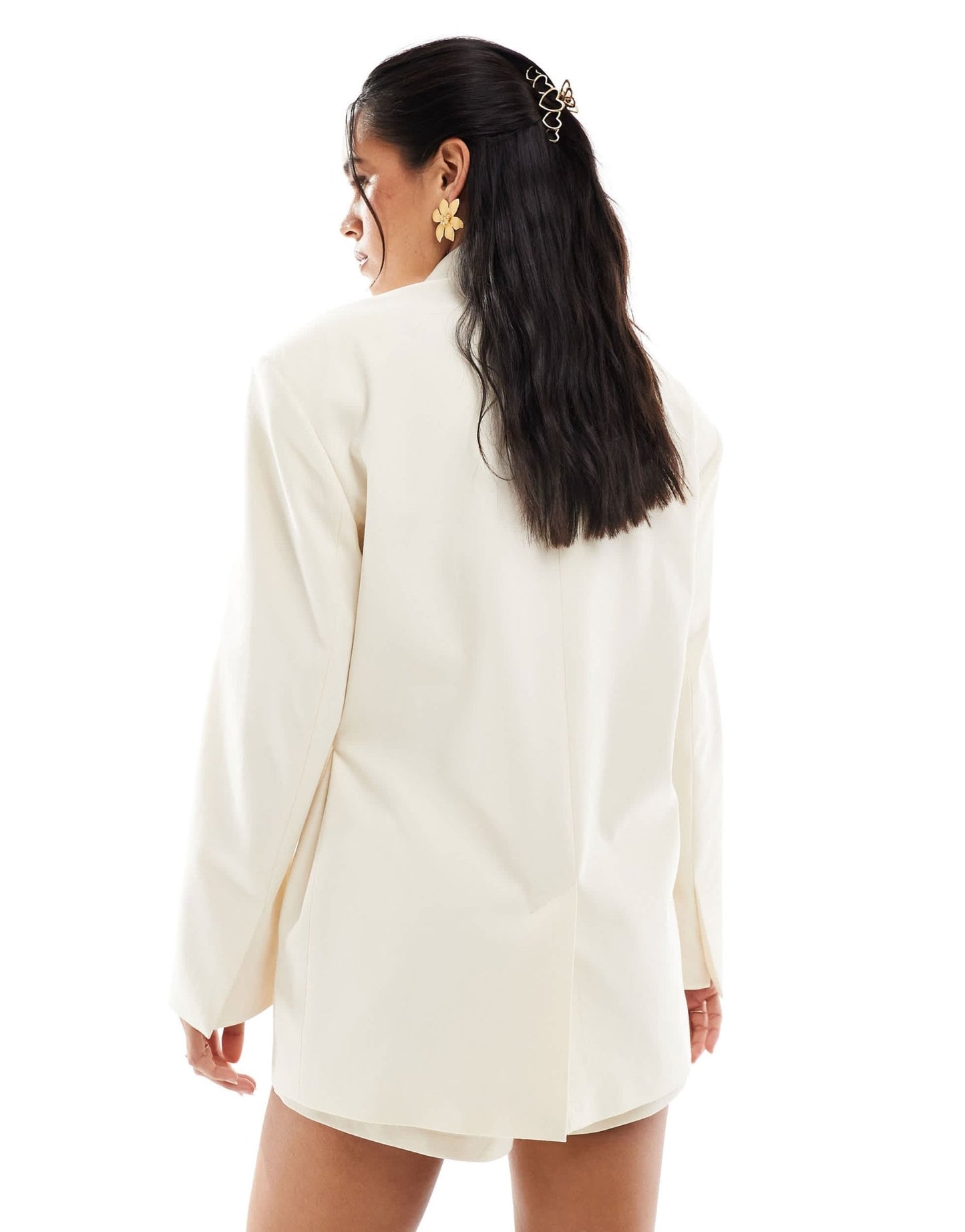 ASOS DESIGN tie side oversized blazer in buttercream co ord - ASOS Sample Sale