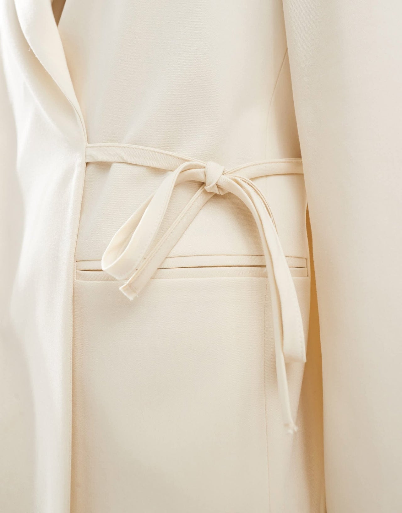 ASOS DESIGN tie side oversized blazer in buttercream co ord - ASOS Sample Sale