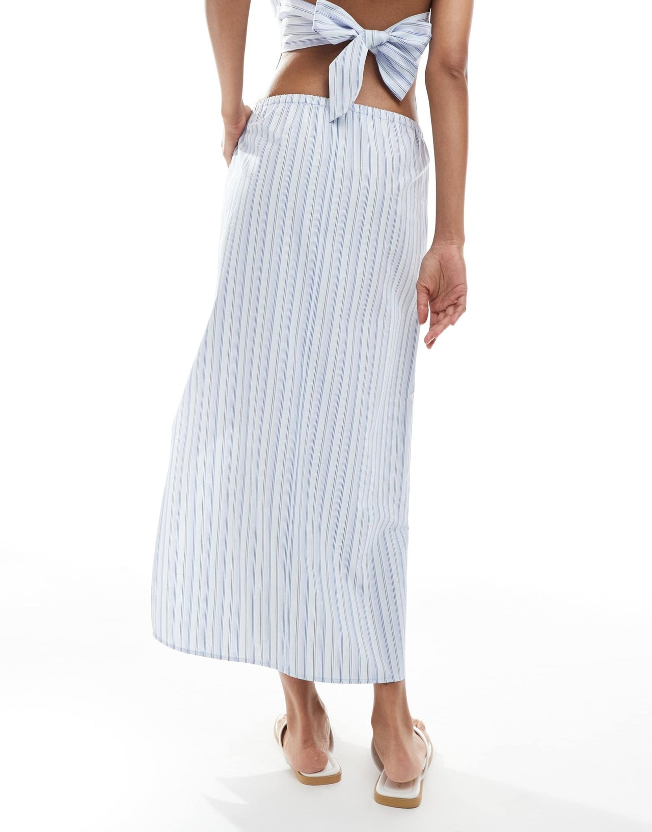ASOS DESIGN tie waist co-ord maxi skirt in stripe - ASOS Sample Sale