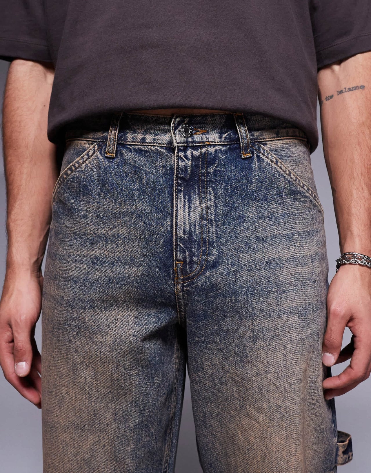 ASOS DESIGN tinted baggy jean in indigo - ASOS Sample Sale