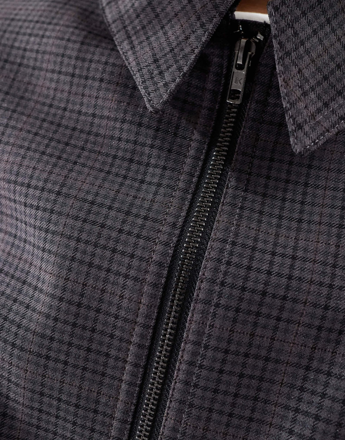 ASOS DESIGN top collar cropped bomber jacket in check - ASOS Sample Sale