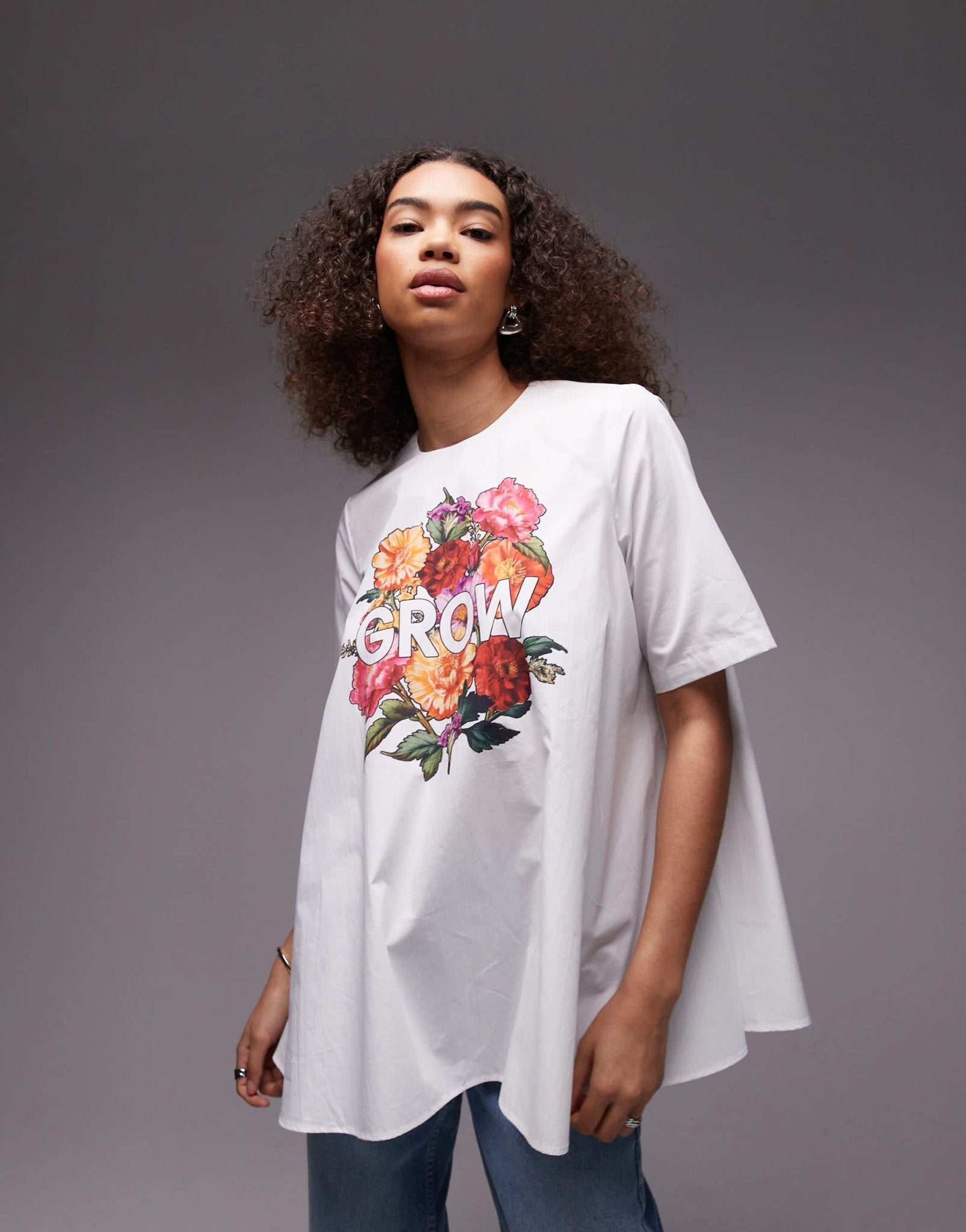 ASOS DESIGN trapeze graphic t shirt in white - ASOS Sample Sale
