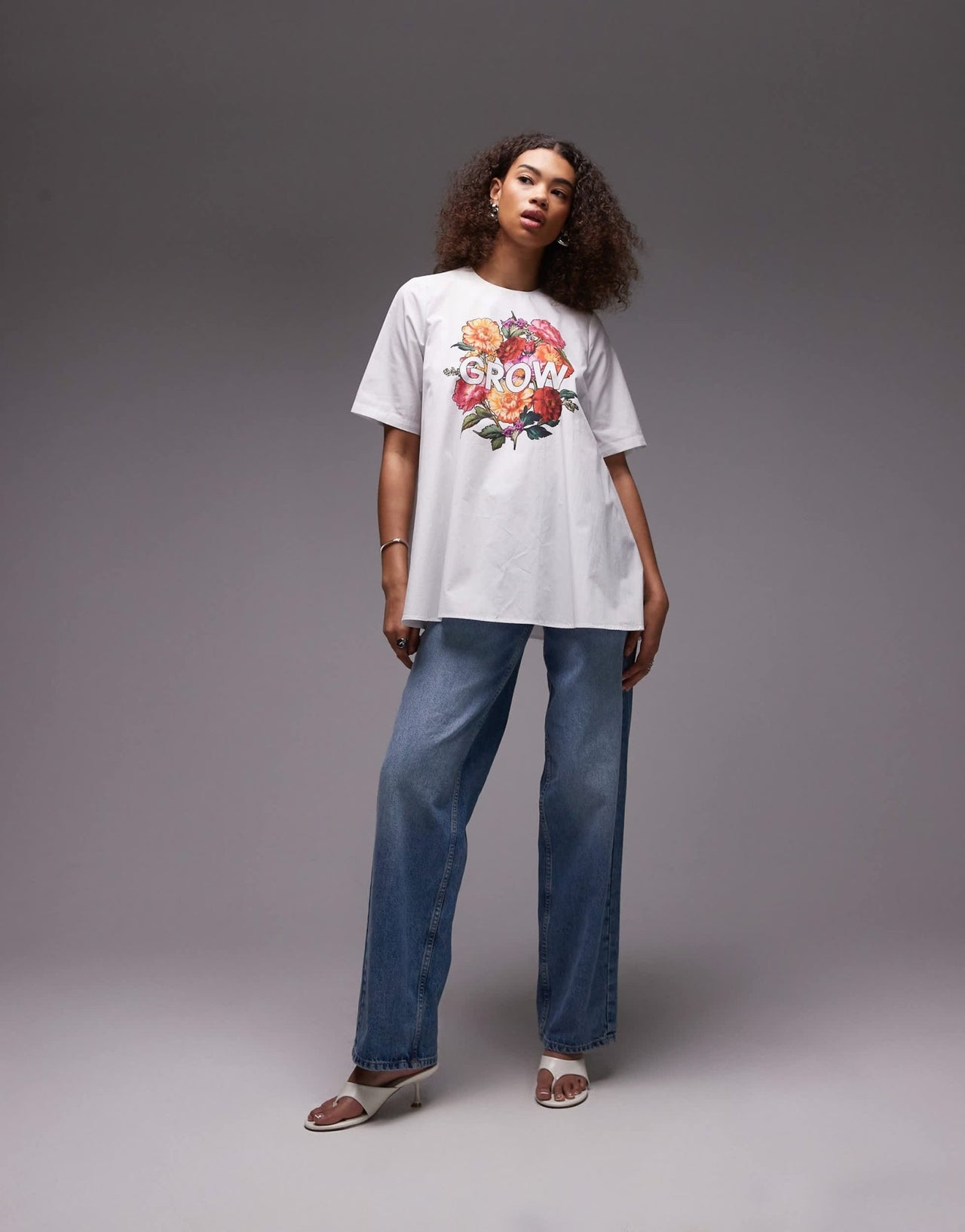 ASOS DESIGN trapeze graphic t shirt in white - ASOS Sample Sale