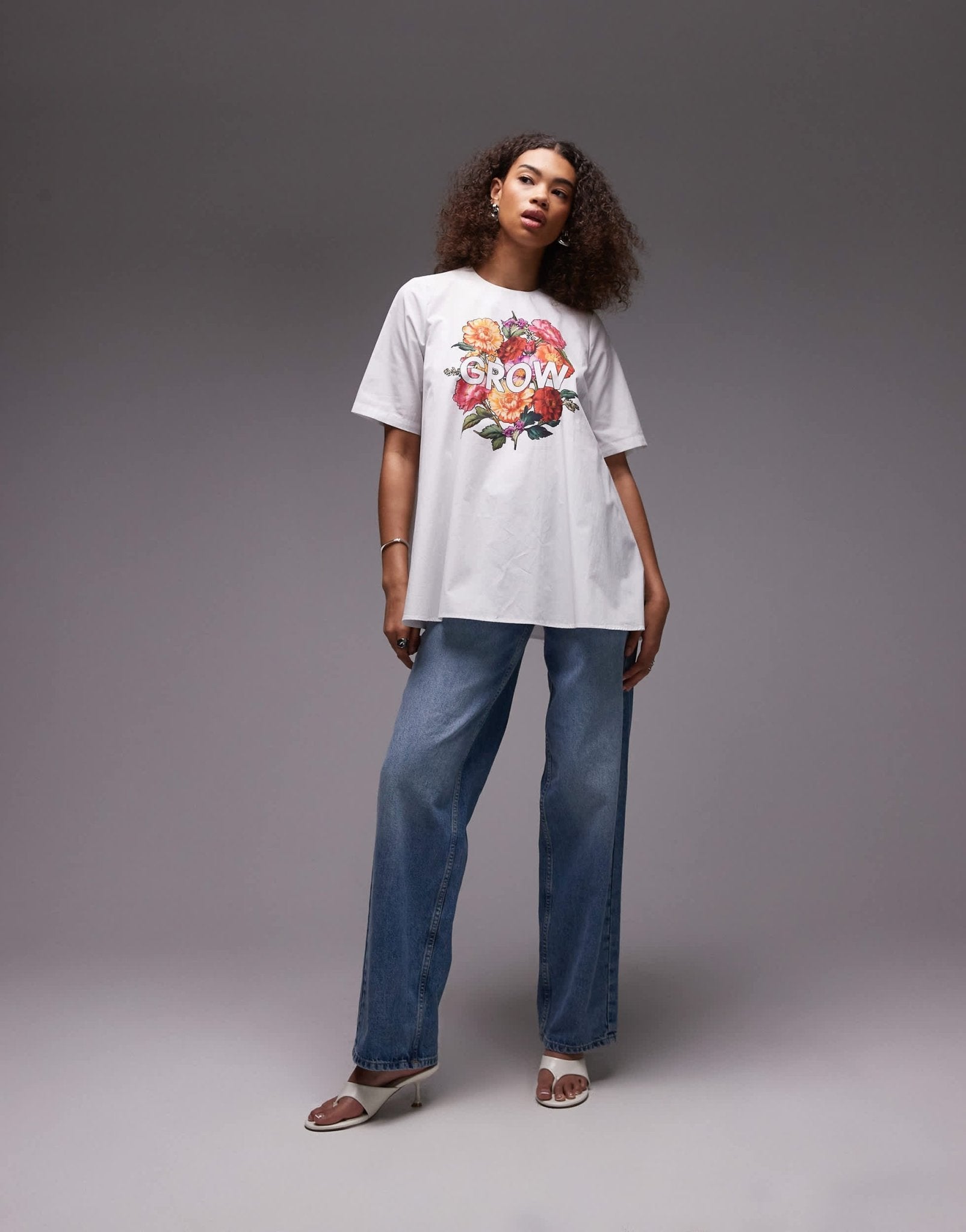 ASOS DESIGN trapeze graphic t shirt in white - ASOS Sample Sale