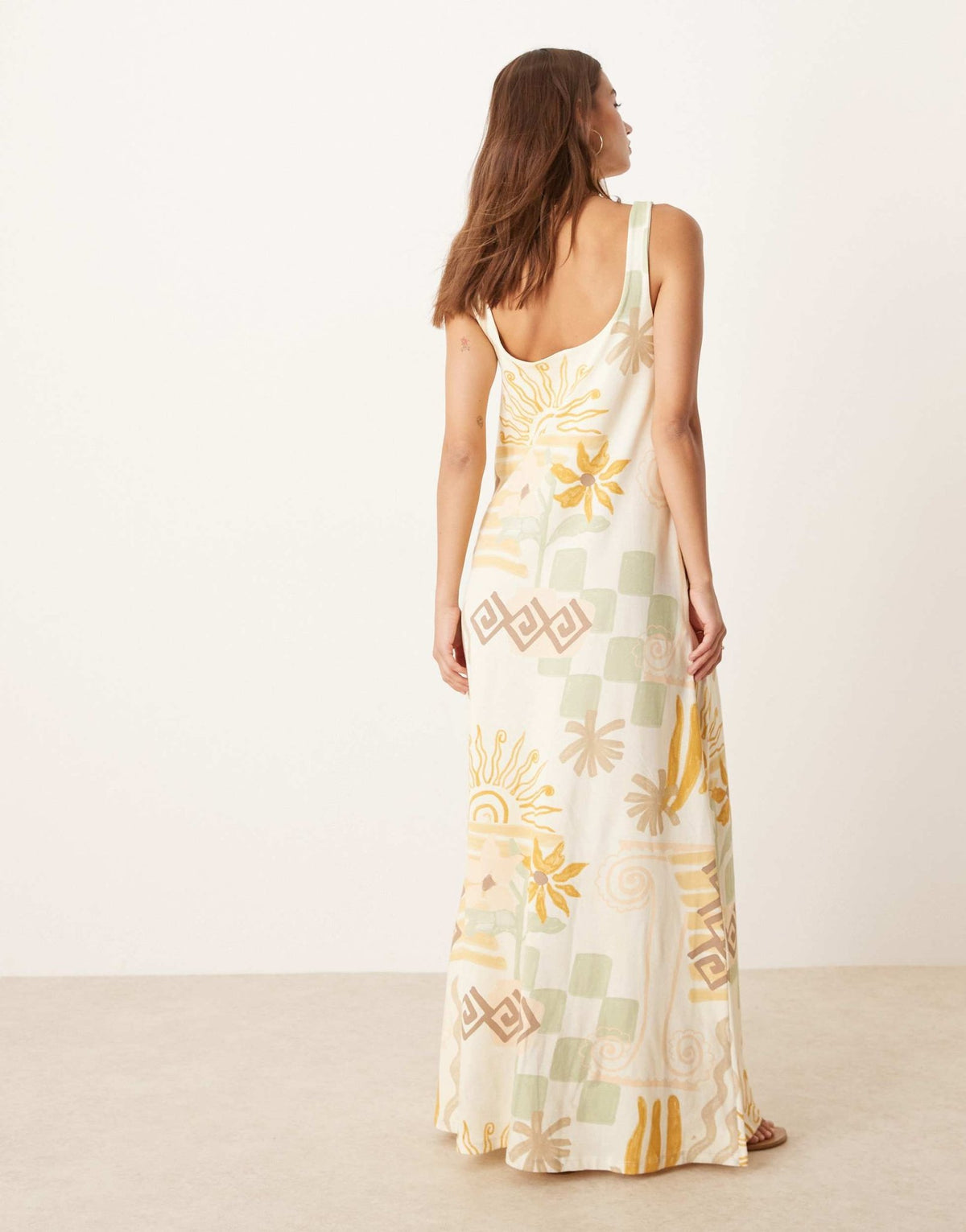 ASOS DESIGN trapeze maxi dress in conversational patchwork print - ASOS Sample Sale