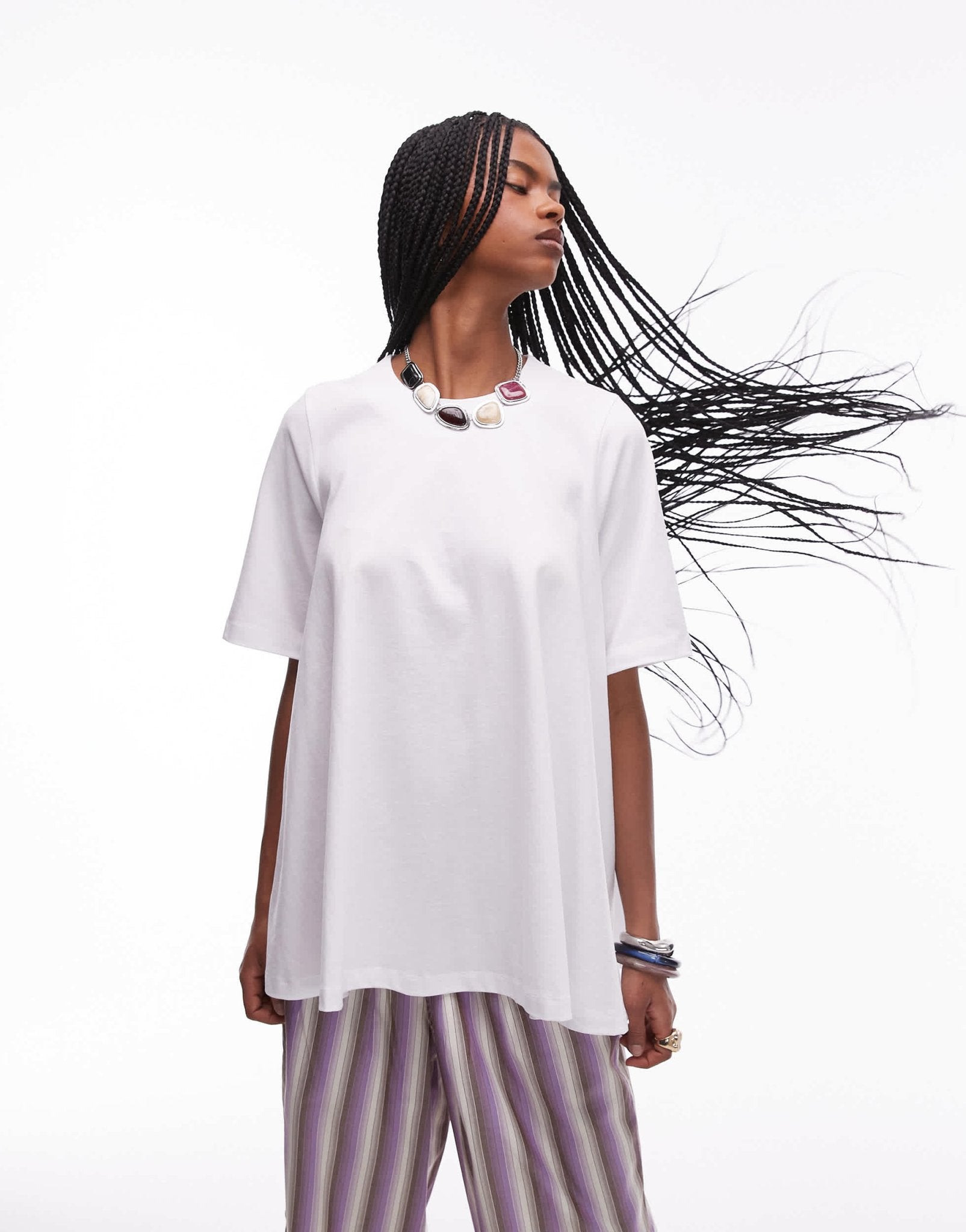 ASOS DESIGN trapeze t shirt in white - ASOS Sample Sale