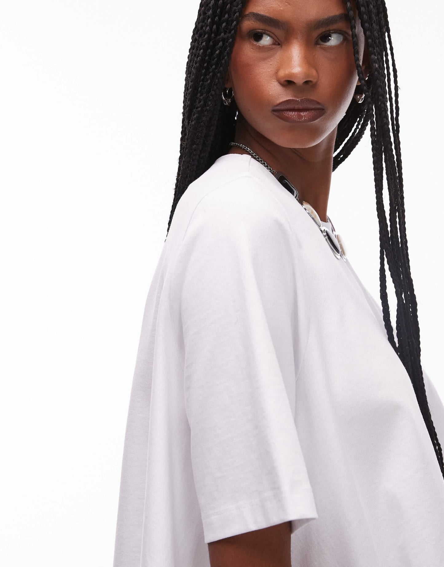 ASOS DESIGN trapeze t shirt in white - ASOS Sample Sale