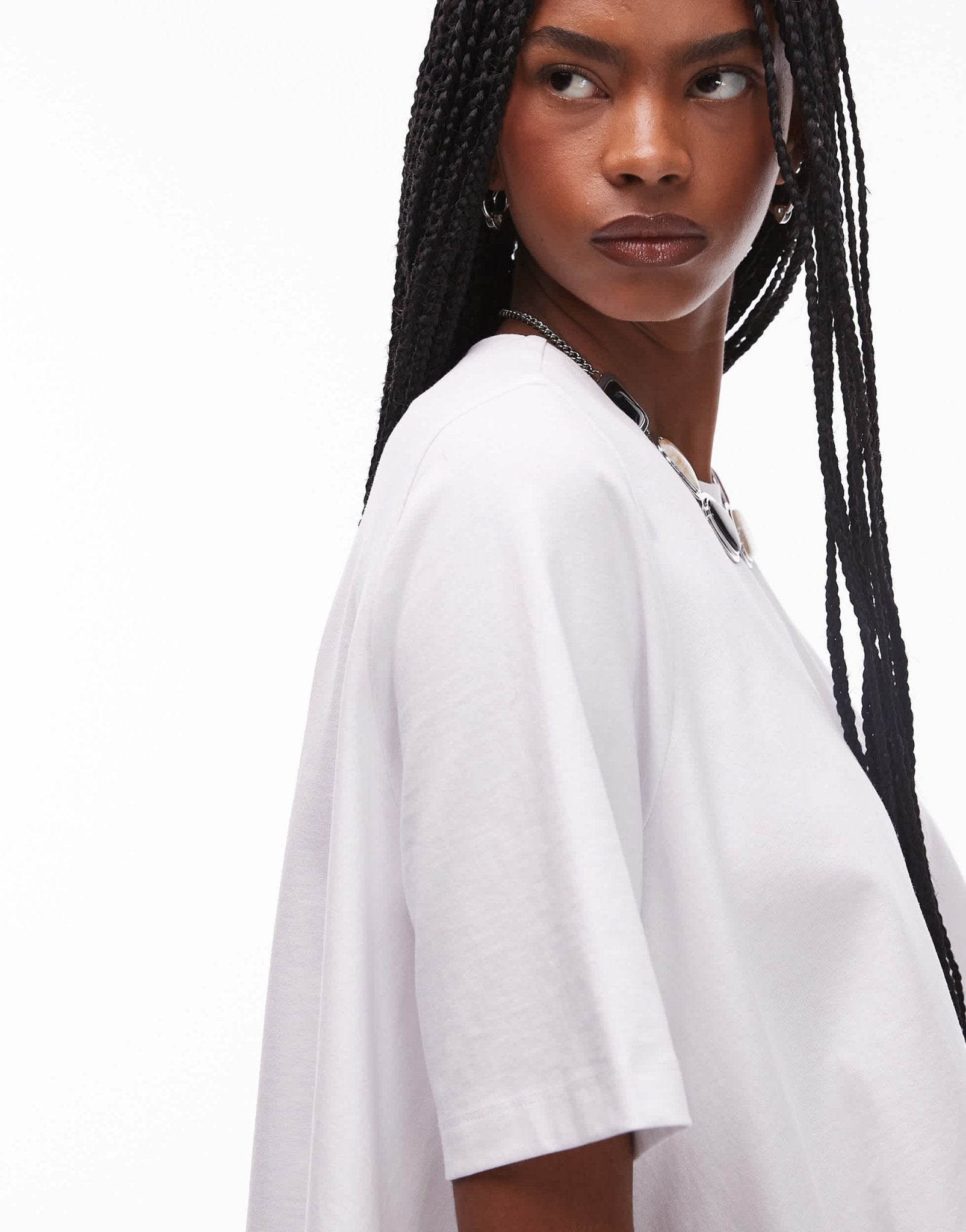 ASOS DESIGN trapeze t shirt in white - ASOS Sample Sale