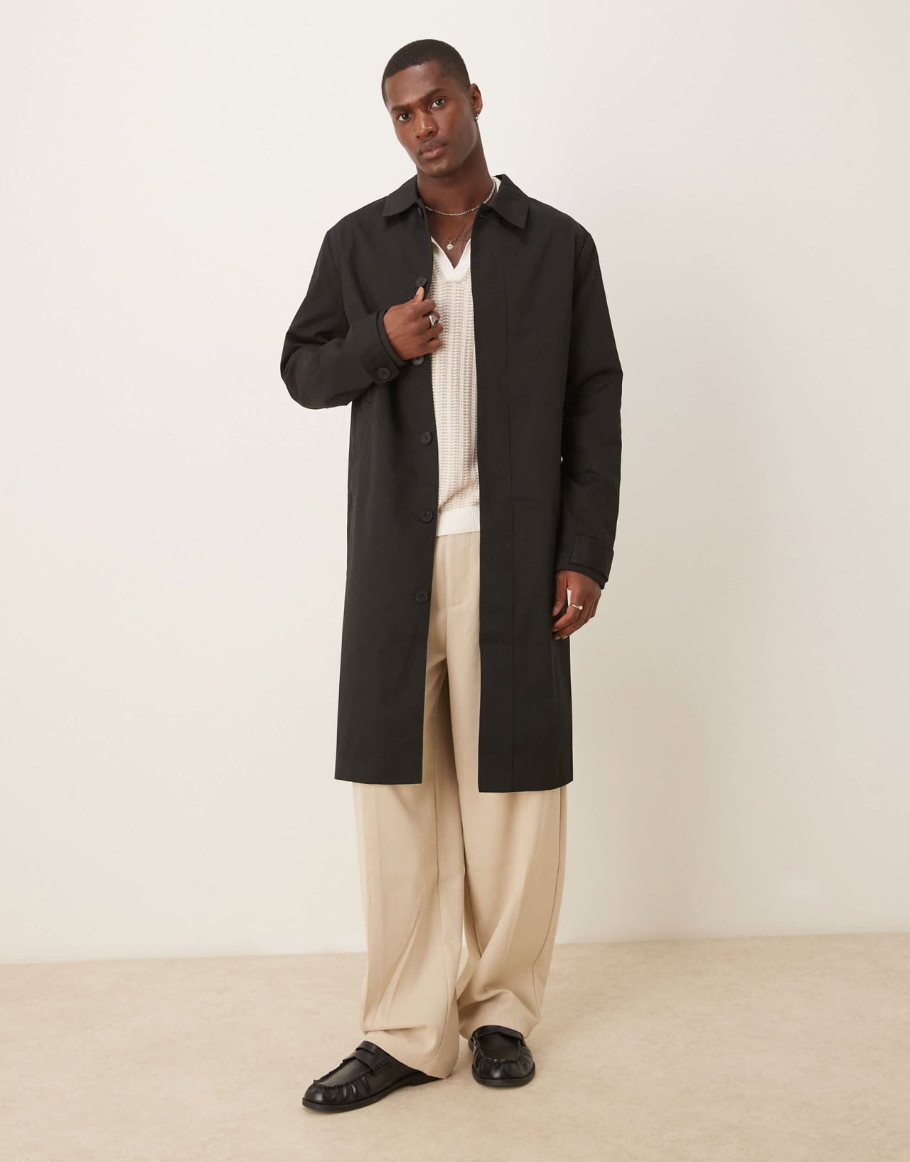 ASOS DESIGN trench coat in black - ASOS Sample Sale