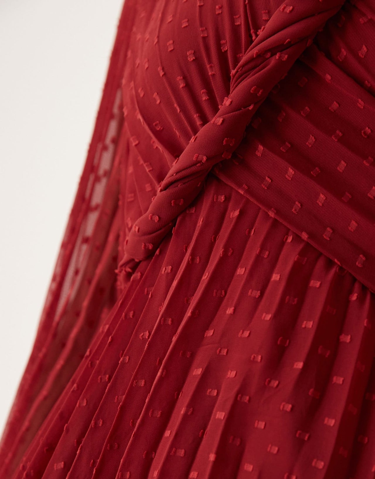 ASOS DESIGN twist detail wrap front pleated mini dress in burgundy - ASOS Sample Sale