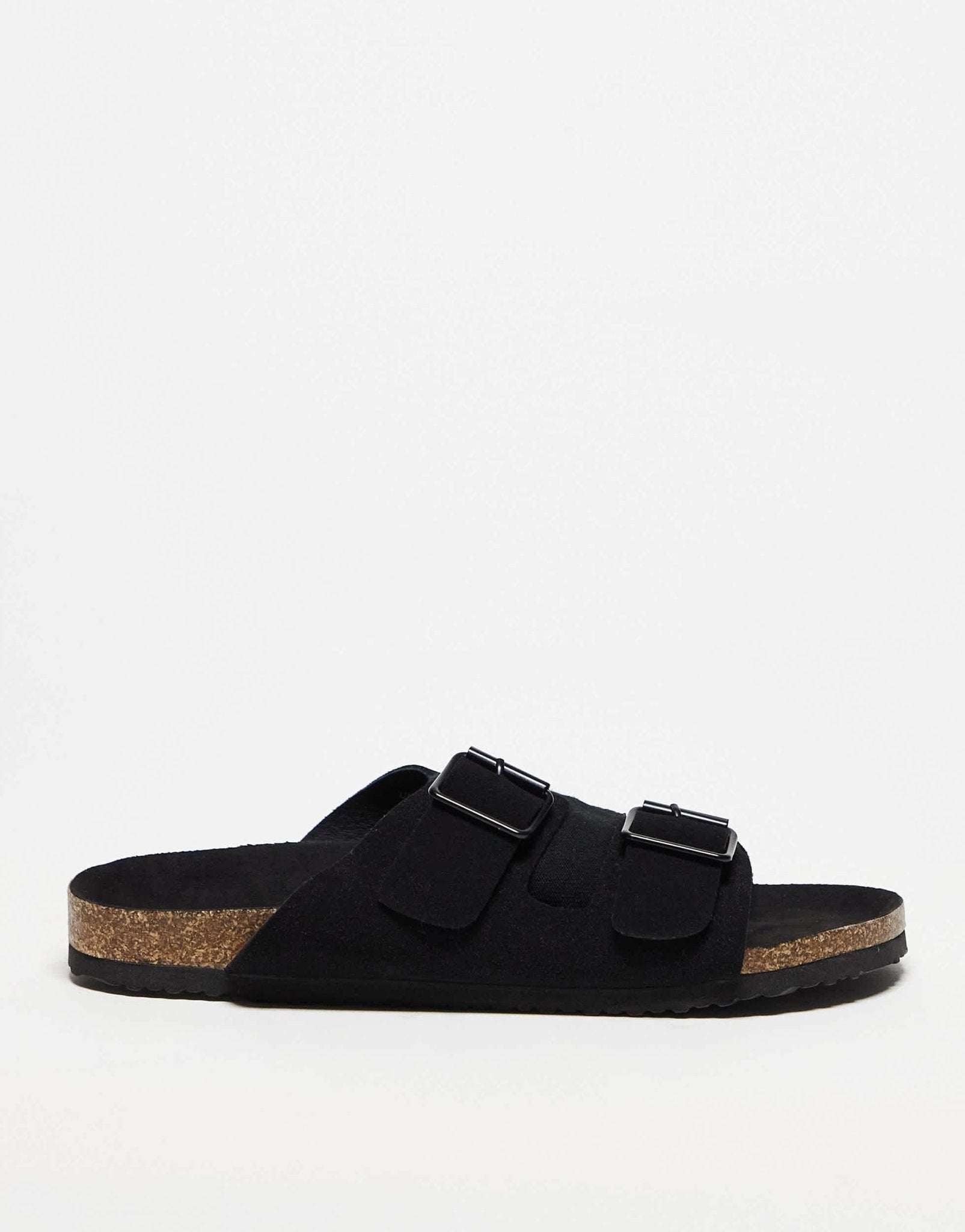 ASOS DESIGN two strap sandals in black with cork sole - ASOS Sample Sale