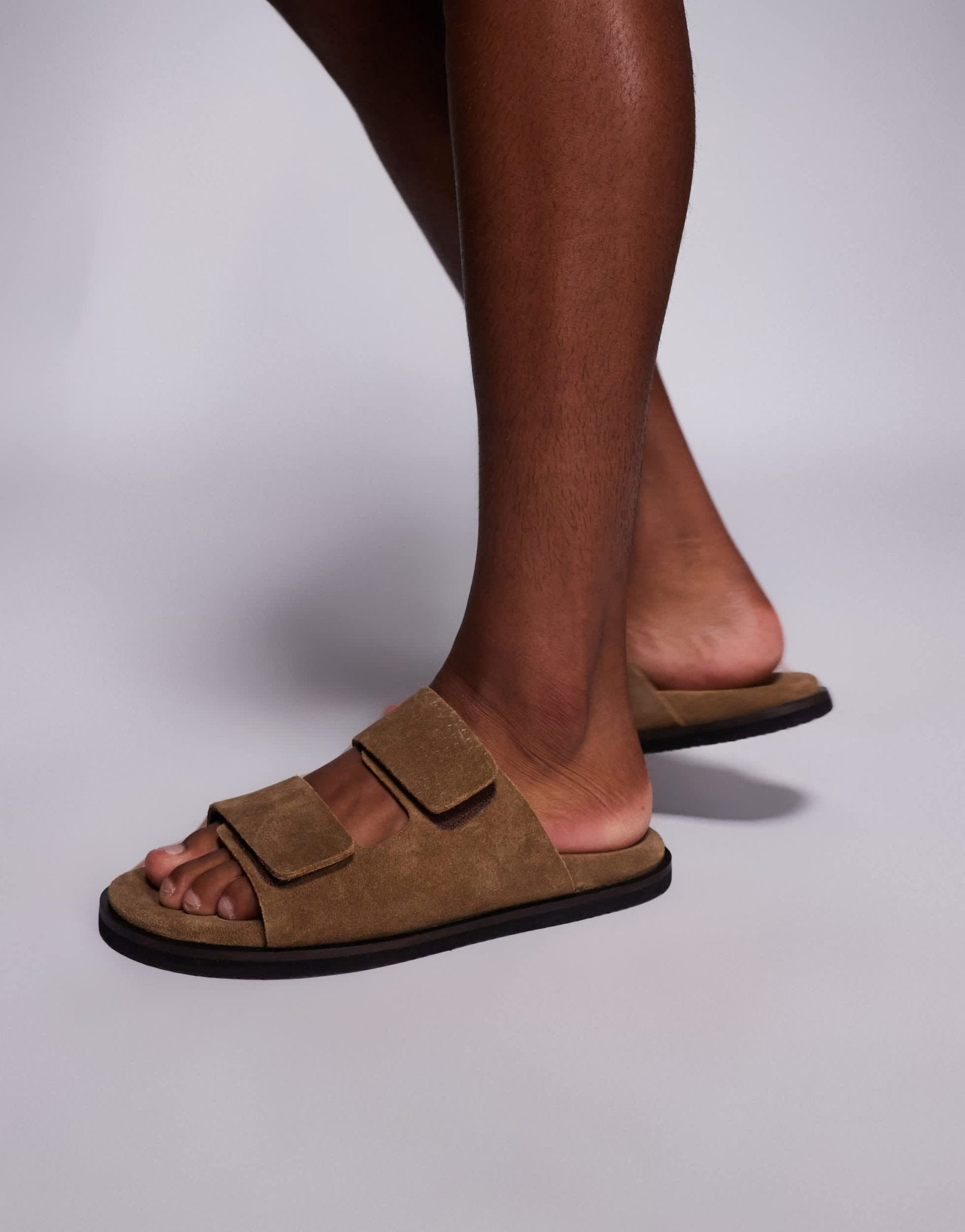 ASOS DESIGN two strap sandals in stone suede - ASOS Sample Sale