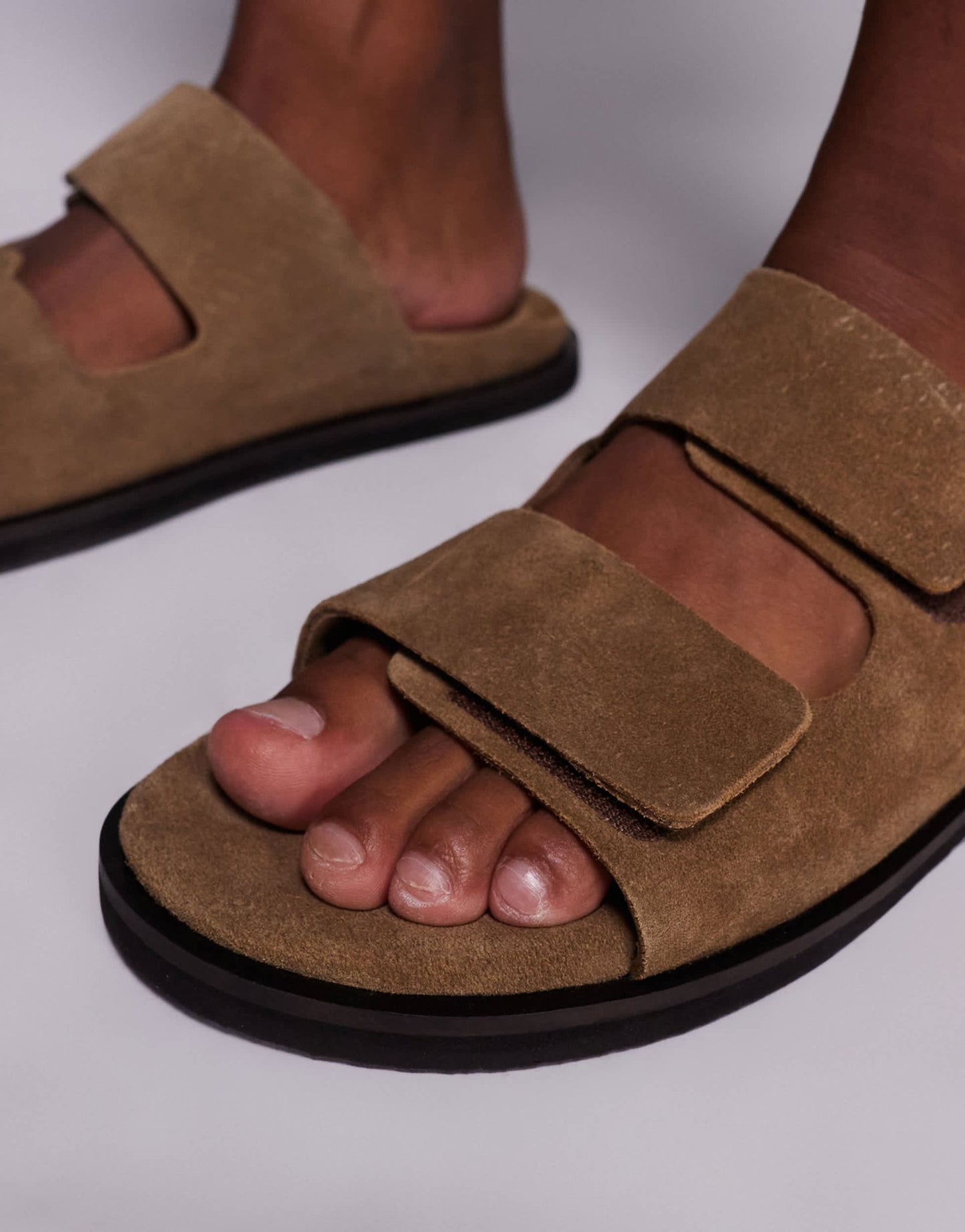 ASOS DESIGN two strap sandals in stone suede - ASOS Sample Sale