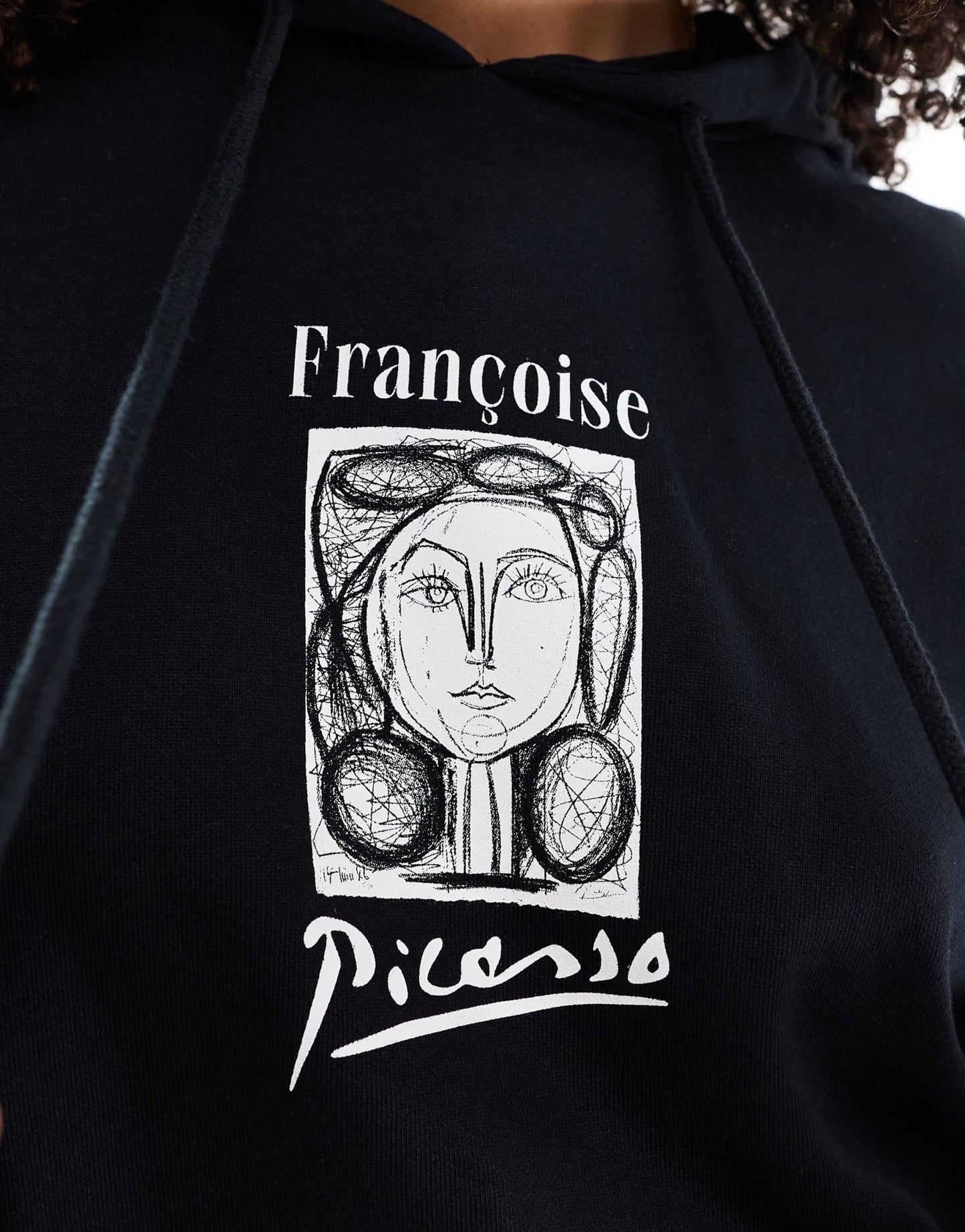 ASOS DESIGN unisex Relaxed hoodie with Picasso drawing prints in black - ASOS Sample Sale