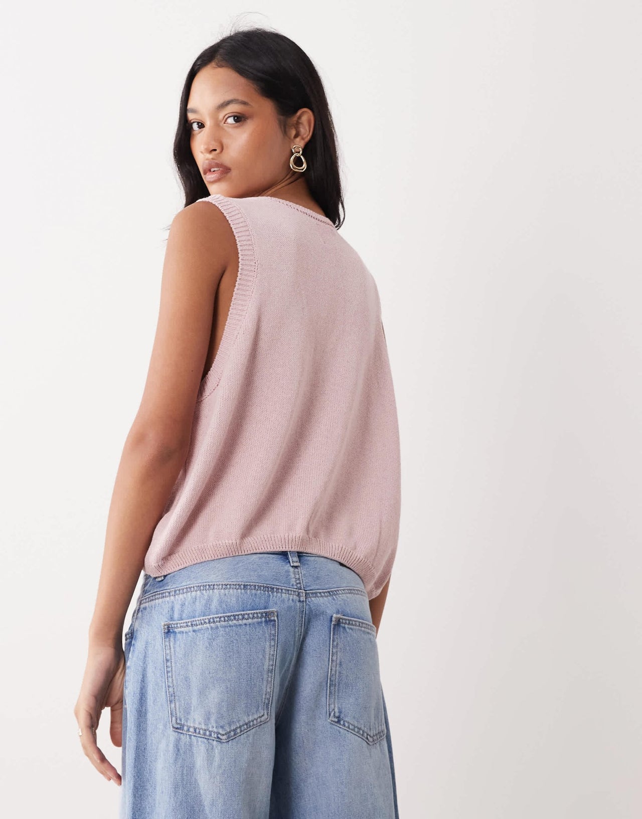 ASOS DESIGN v neck knitted oversized tie front cardigan in light pink - ASOS Sample Sale
